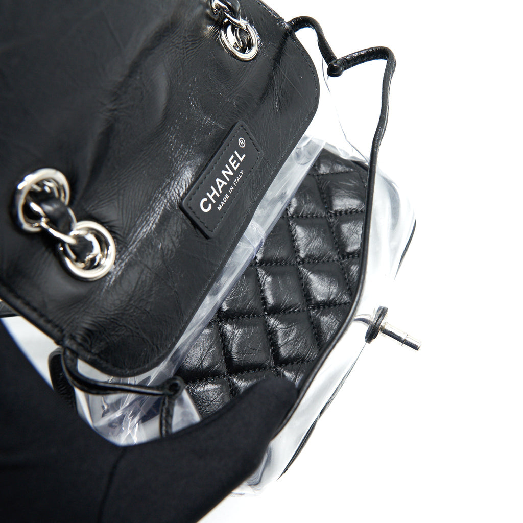 CHANEL TRANSPARENT BACK PACK PVC/LEATHER BACKPACK
