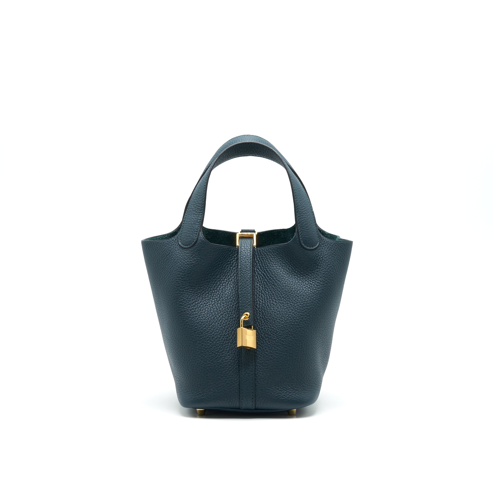 HERMES PICOTIN 18 LOCK BAG VERT CYPRES WITH GHW