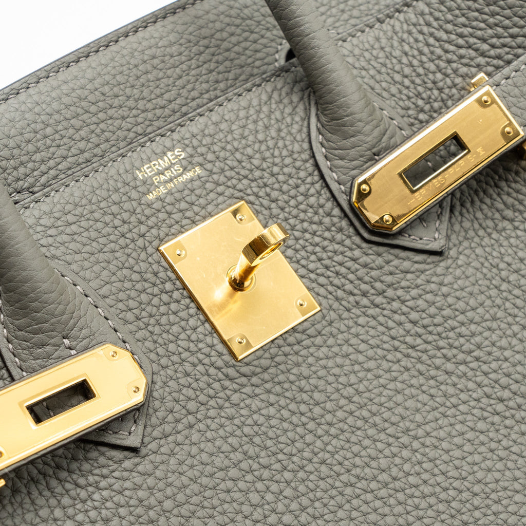 HERMES BIRKIN 30 CLEMENCE GRIS MEYER GHW