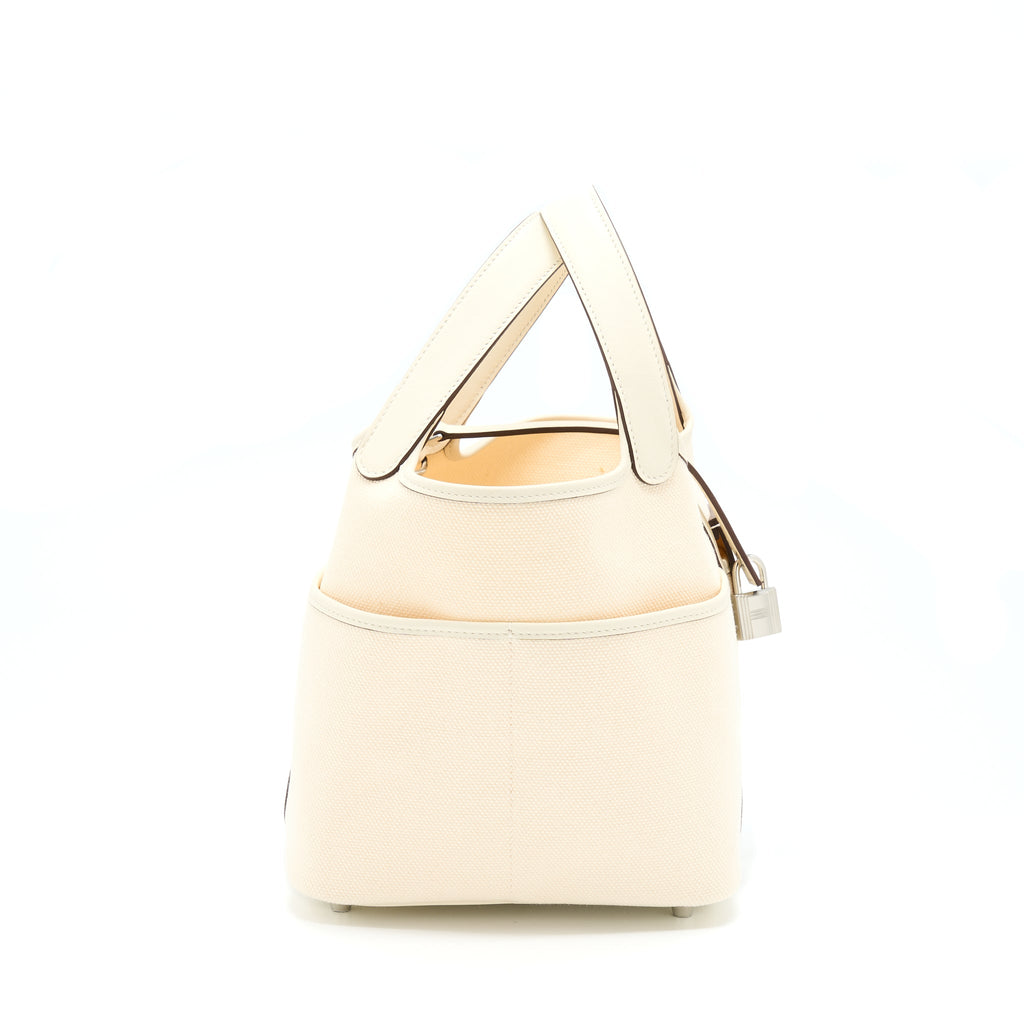 HERMES PICOTIN CARGO 18 SWIFT/TOILE CANVAS ECRU NATA SHW