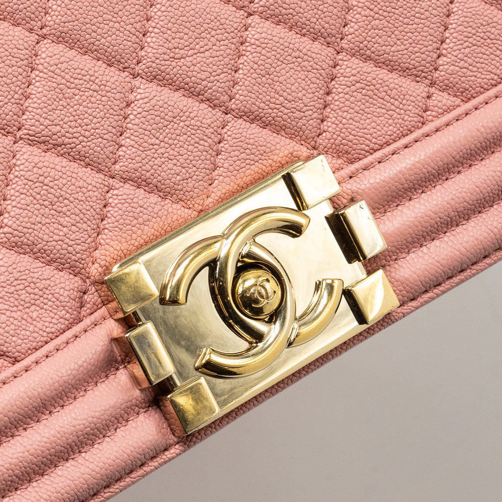 CHANEL MEDIUM BOY BAG CAVIAR PINK LGHW