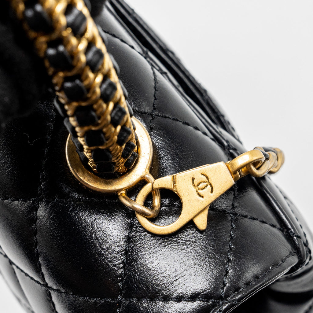 CHANEL SMALL COCO HANDLE LIMITED EDITION SMOOTH CALFSKIN BLACK GHW(MICROCHIP)