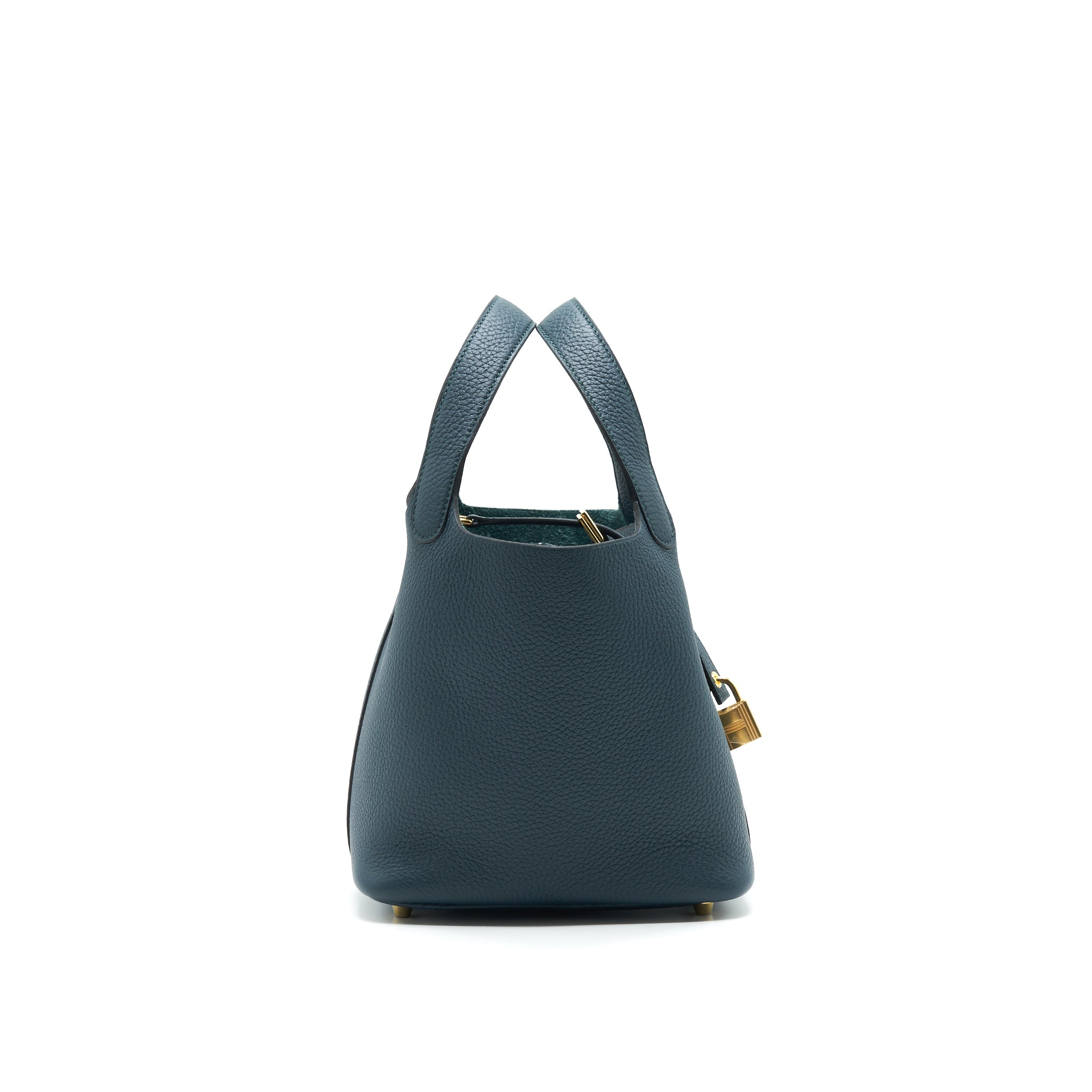 HERMES PICOTIN 18 LOCK BAG VERT CYPRES WITH GHW