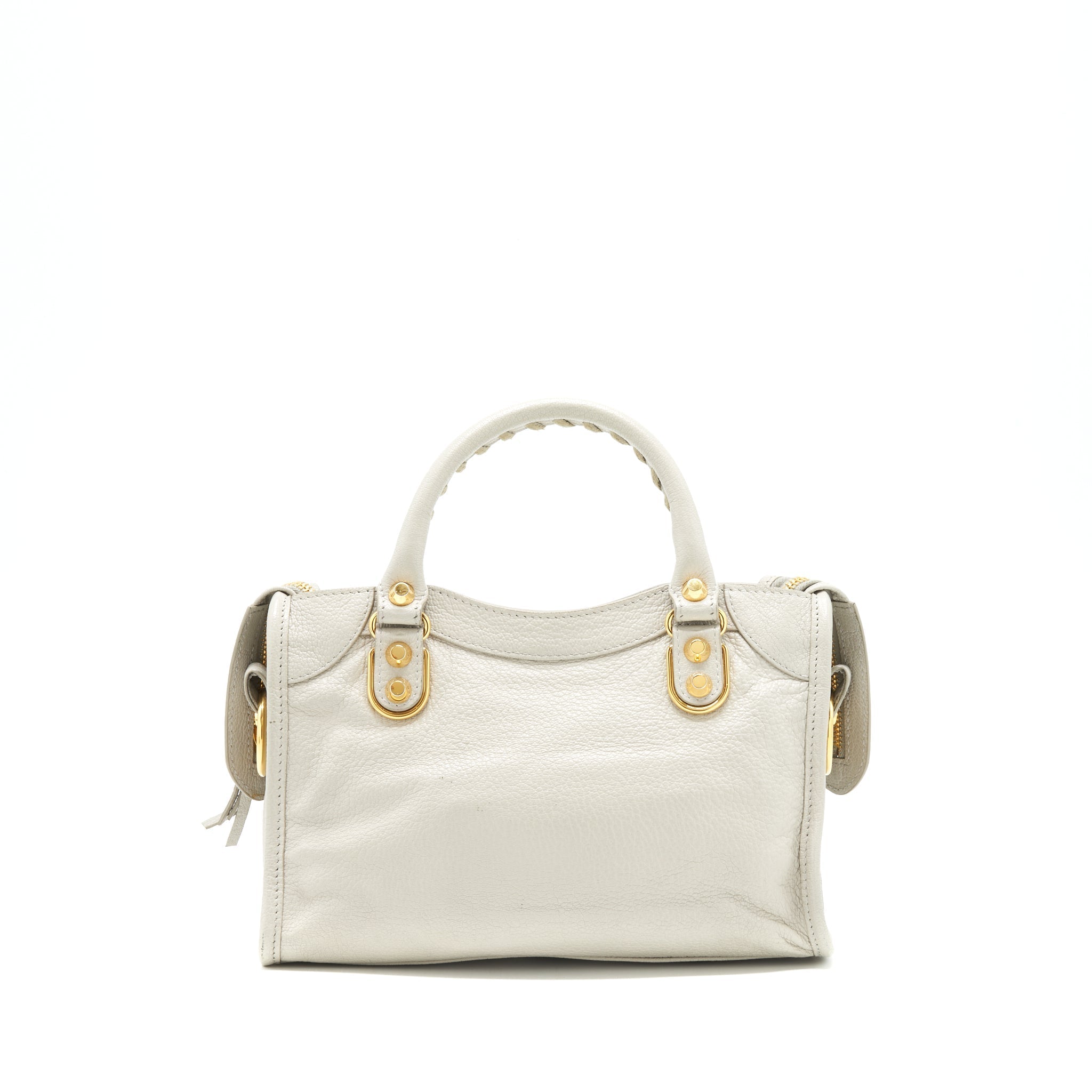 BALENCIAGA EDGED MINI CITY BAG LIGHT GREY GHW