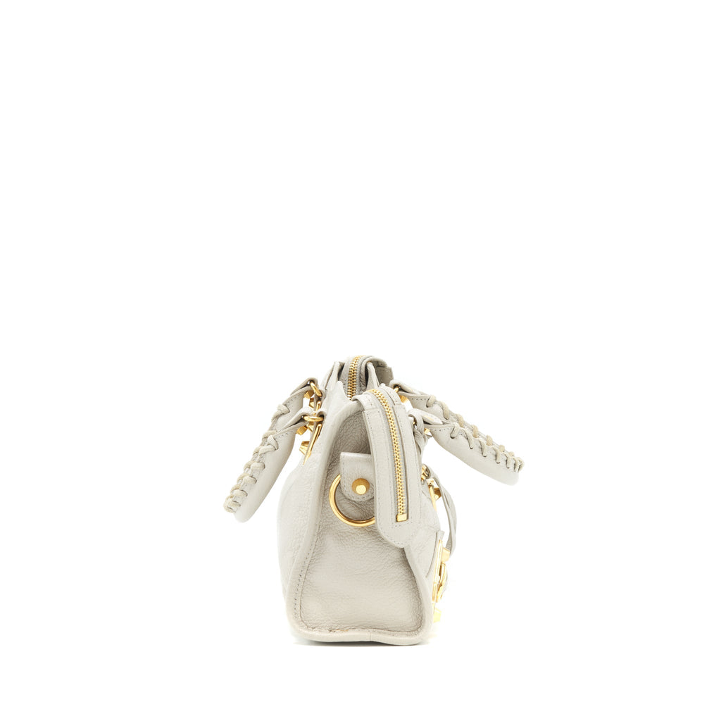 BALENCIAGA EDGED MINI CITY BAG LIGHT GREY GHW
