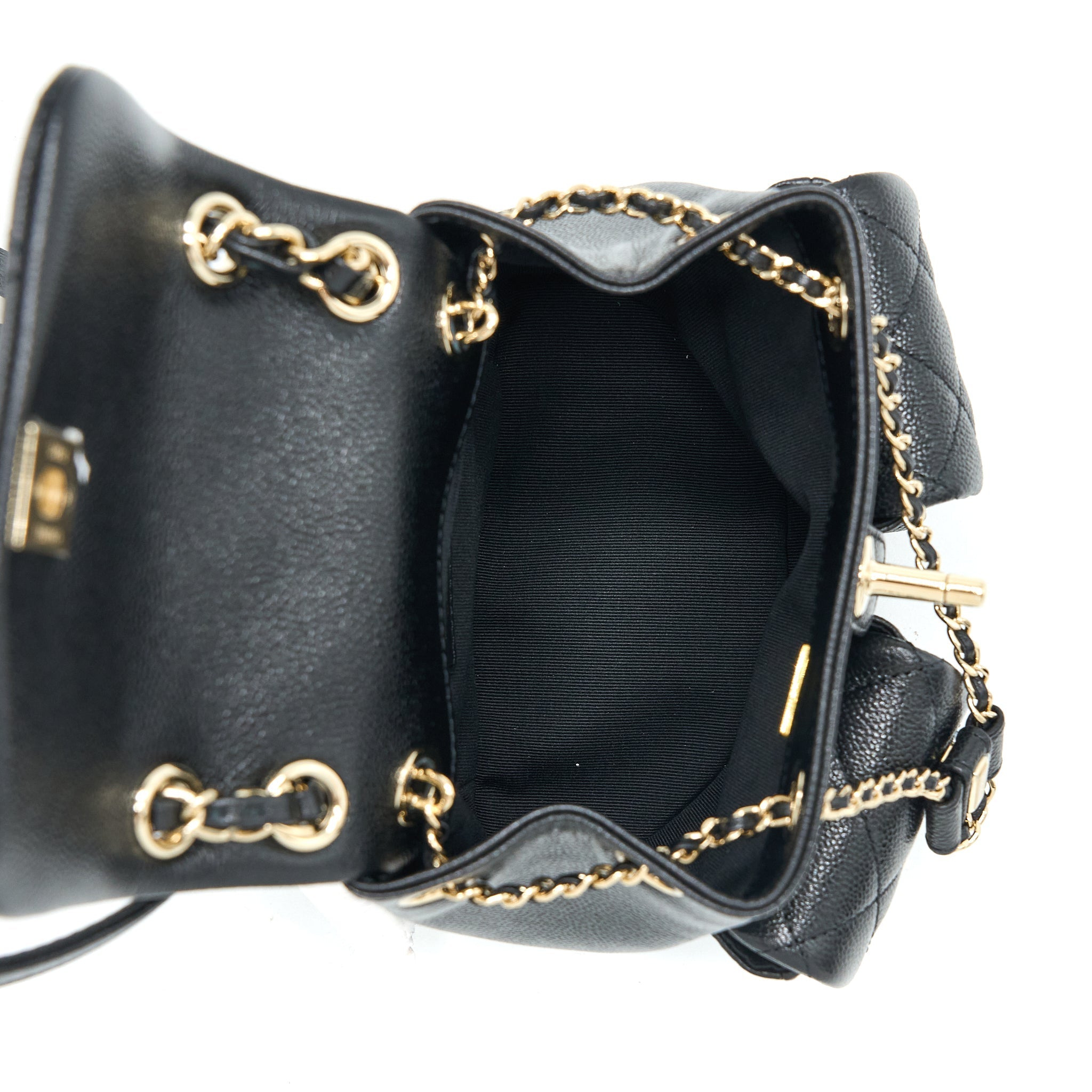 CHANEL 23P MINI TRIPLE PACK BACKPACK CAVIAR BLACK LGHW (MICROCHIP)