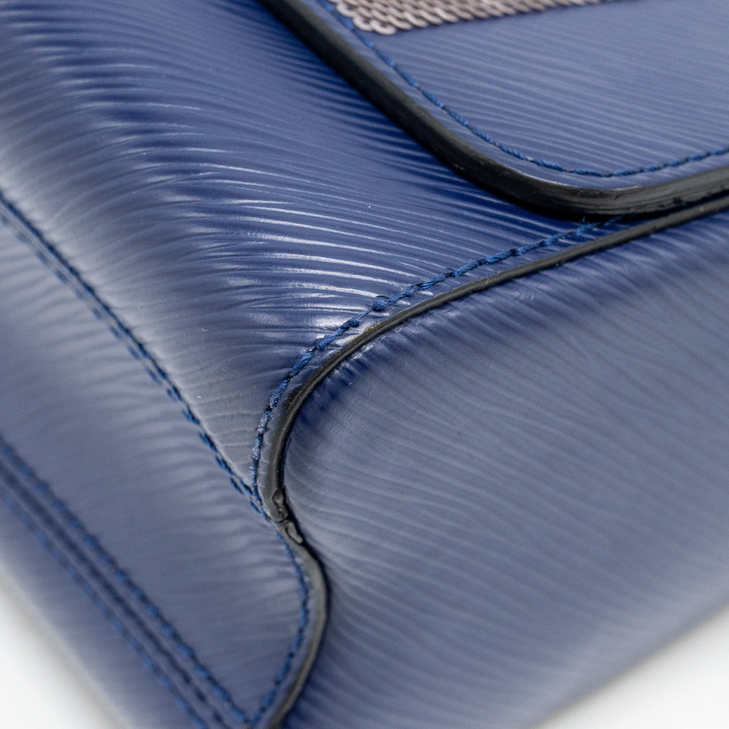 LOUIS VUITTON NIGHT BIRD LADIES TWIST MM BAG EPI/SEQUIN NAVY GHW