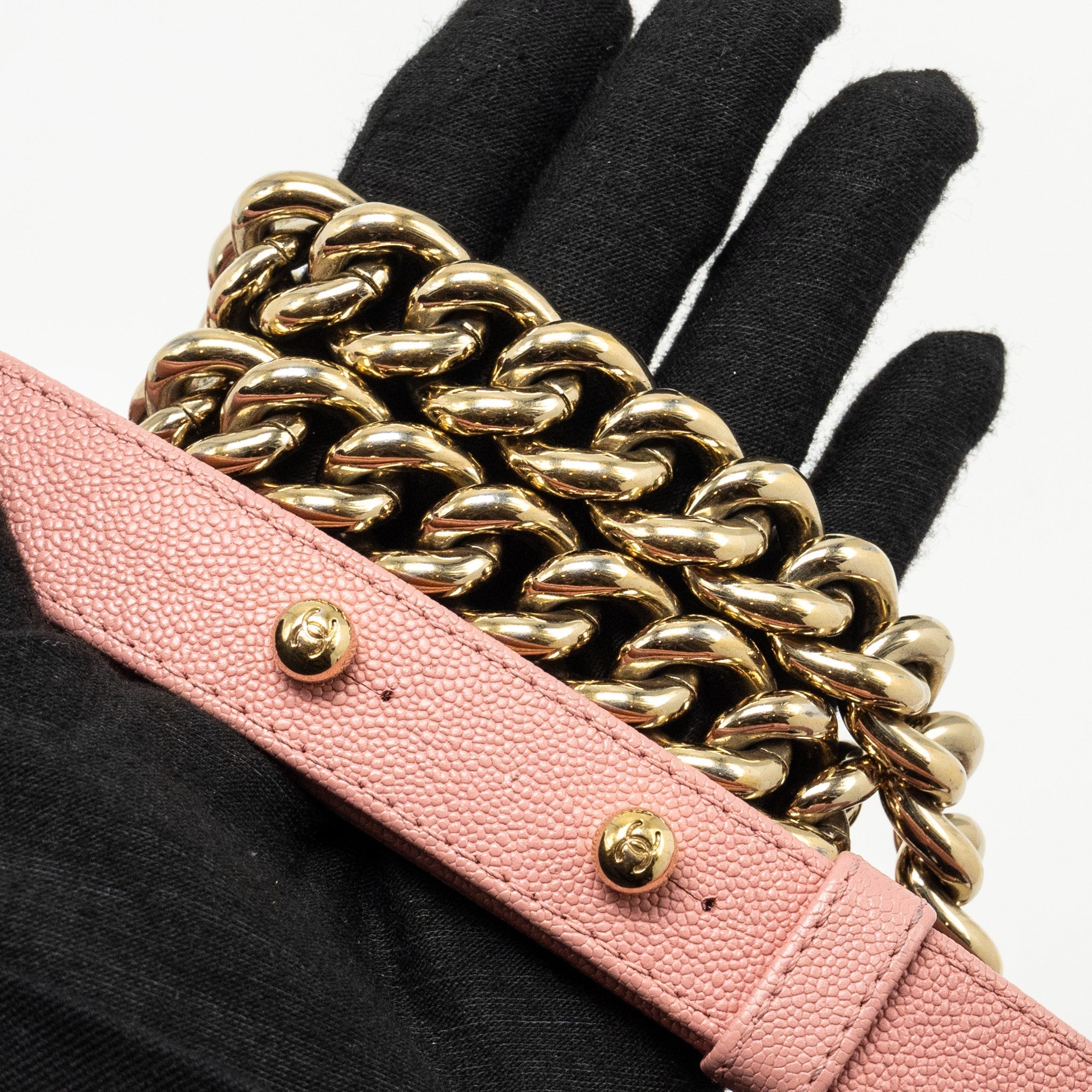 CHANEL MEDIUM BOY BAG CAVIAR PINK LGHW