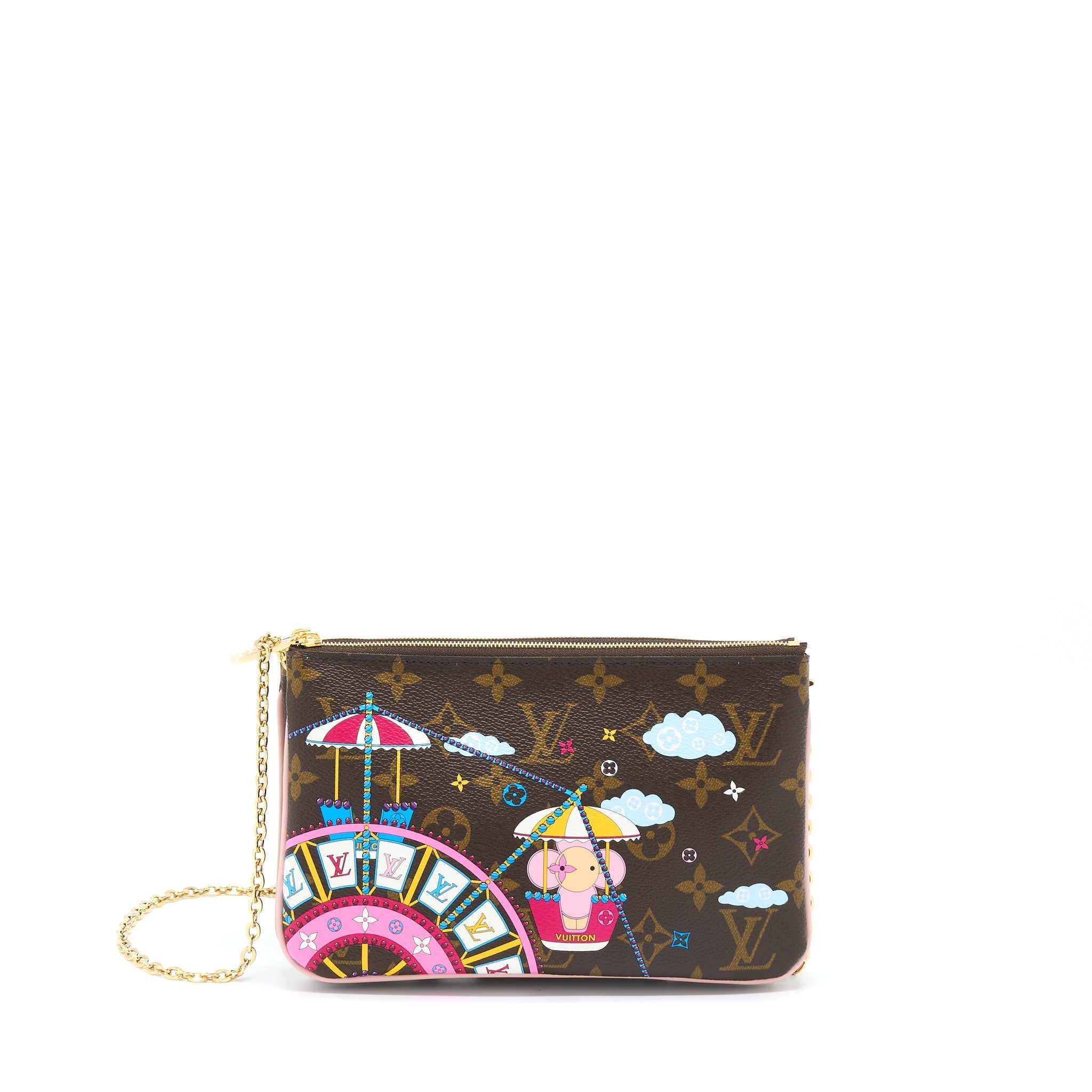 LOUIS VUITTON VIVIAN DOUBLE ZIP POCHETTE LIMITED EDITION MONOGRAM CANVAS/MULTICOLOUR