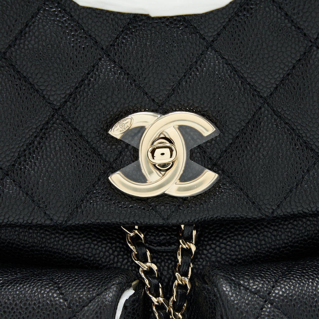 CHANEL 23P TRIPLE PACK BACKPACK CAVIAR BLACK LGHW (MICROCHIP)