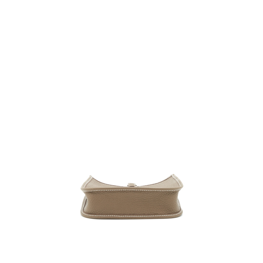 HERMES MINI EVELYNE CLEMENCE ETOUPE/BLUE INDIGO GHW