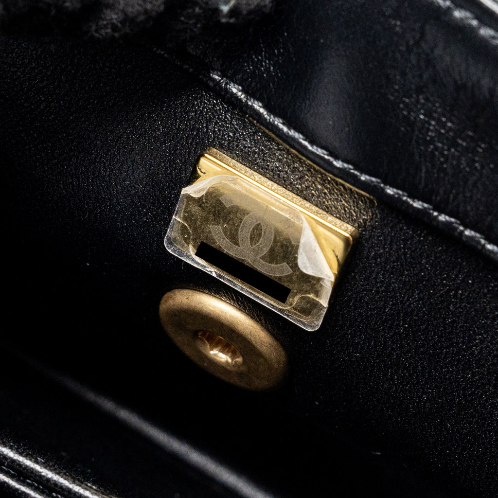 CHANEL SMALL COCO HANDLE LIMITED EDITION SMOOTH CALFSKIN BLACK GHW(MICROCHIP)
