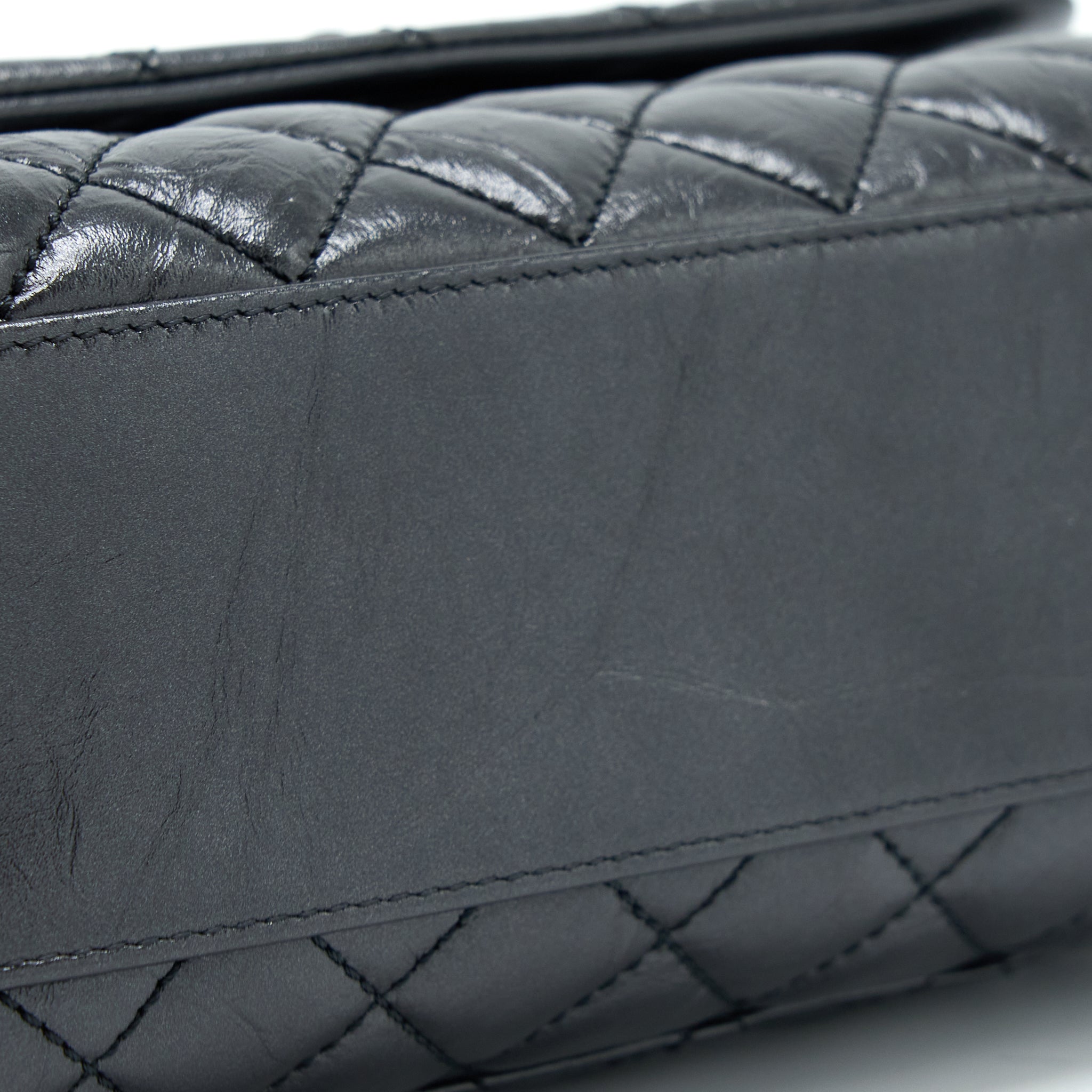 CHANEL SMALL COCO HANDLE AGED CALFSKIN SO BLACK WITH BLACK HARDWARE