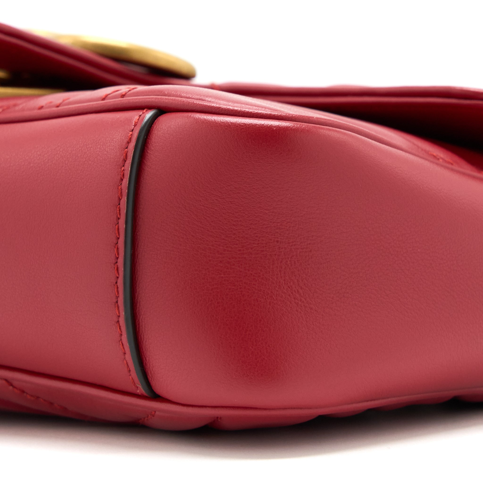 GUCCI MINI MARMONT CALFSKIN RED GHW