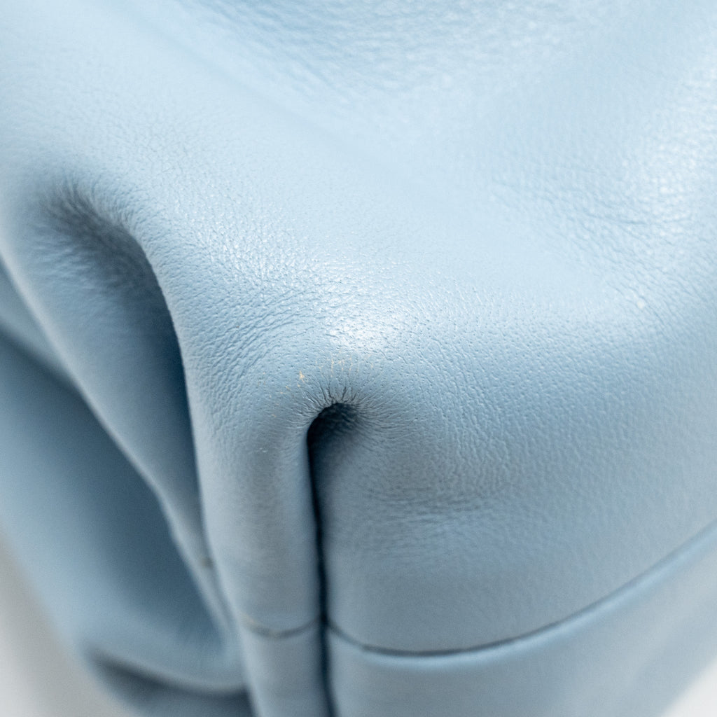 BOTTEGA VENETA MINI POUCH CALFSKIN BLUE GHW