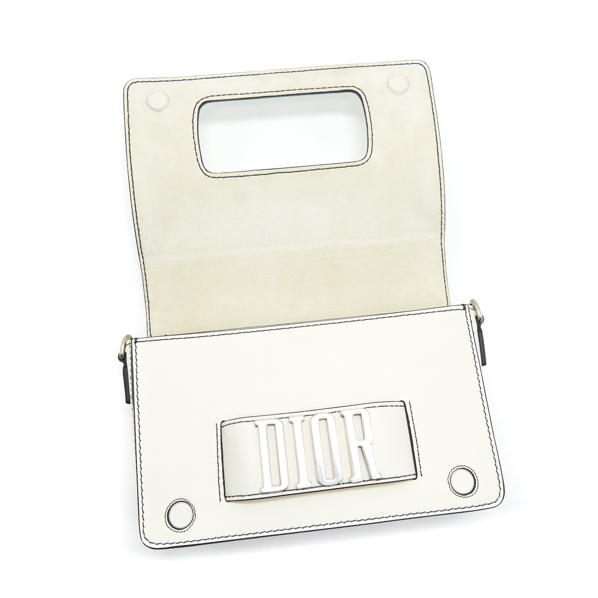 DIOR MEDIUM DIOR EVOLUTION BAG WHITE WITH SHW