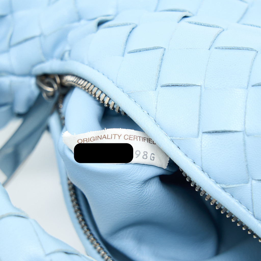 BOTTEGA VENETA MINI JODIE BAG LIGHT BLUE SHW