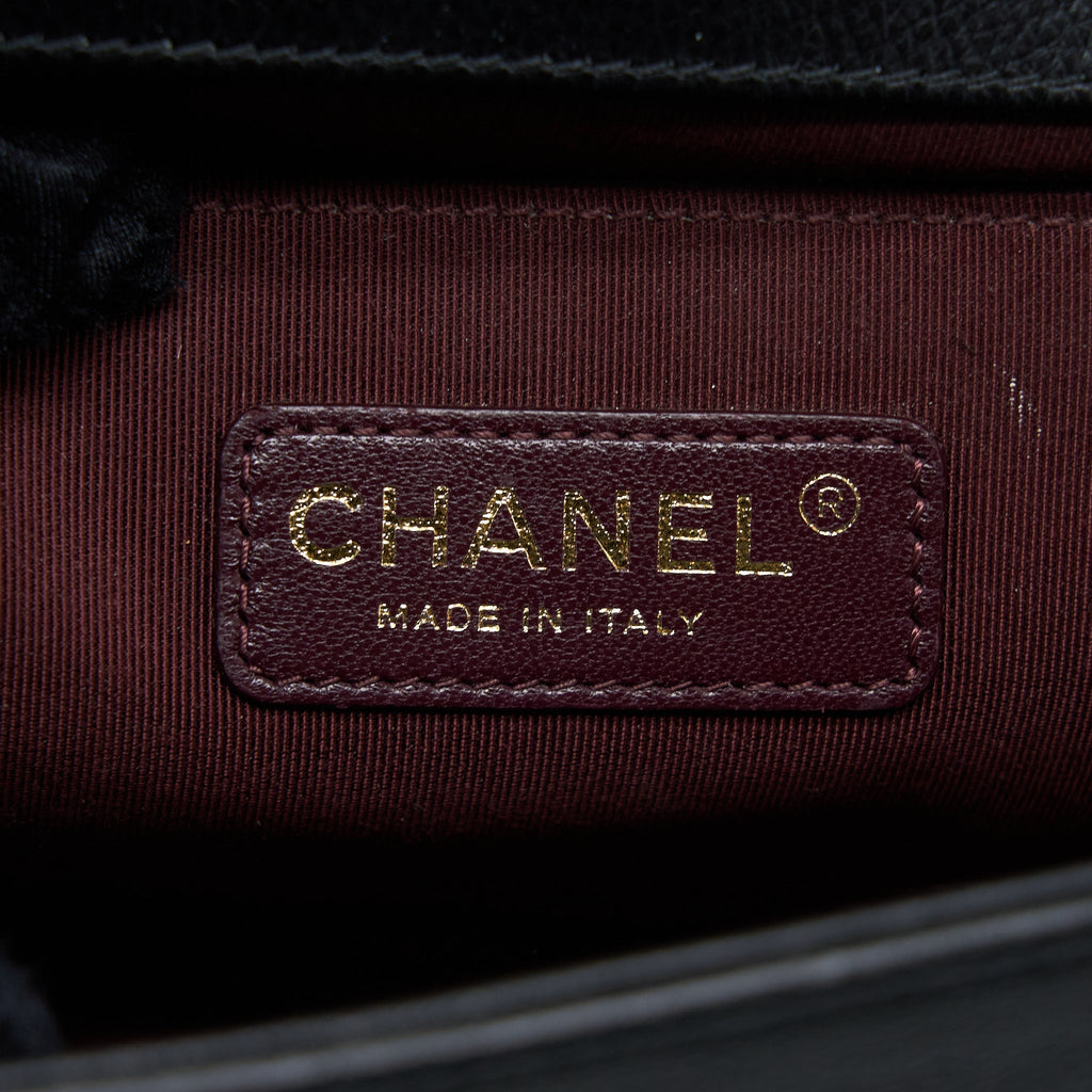 CHANEL MEDIUM BOY BAG GOATHAIR/CALFSKIN BLACK GHW