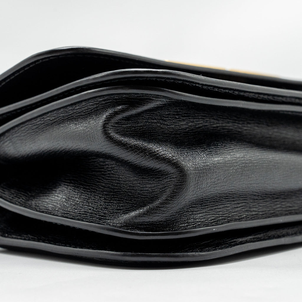 BALENCIAGA GOSSIP SHOULDER BAG CALFSKIN BLACK GHW