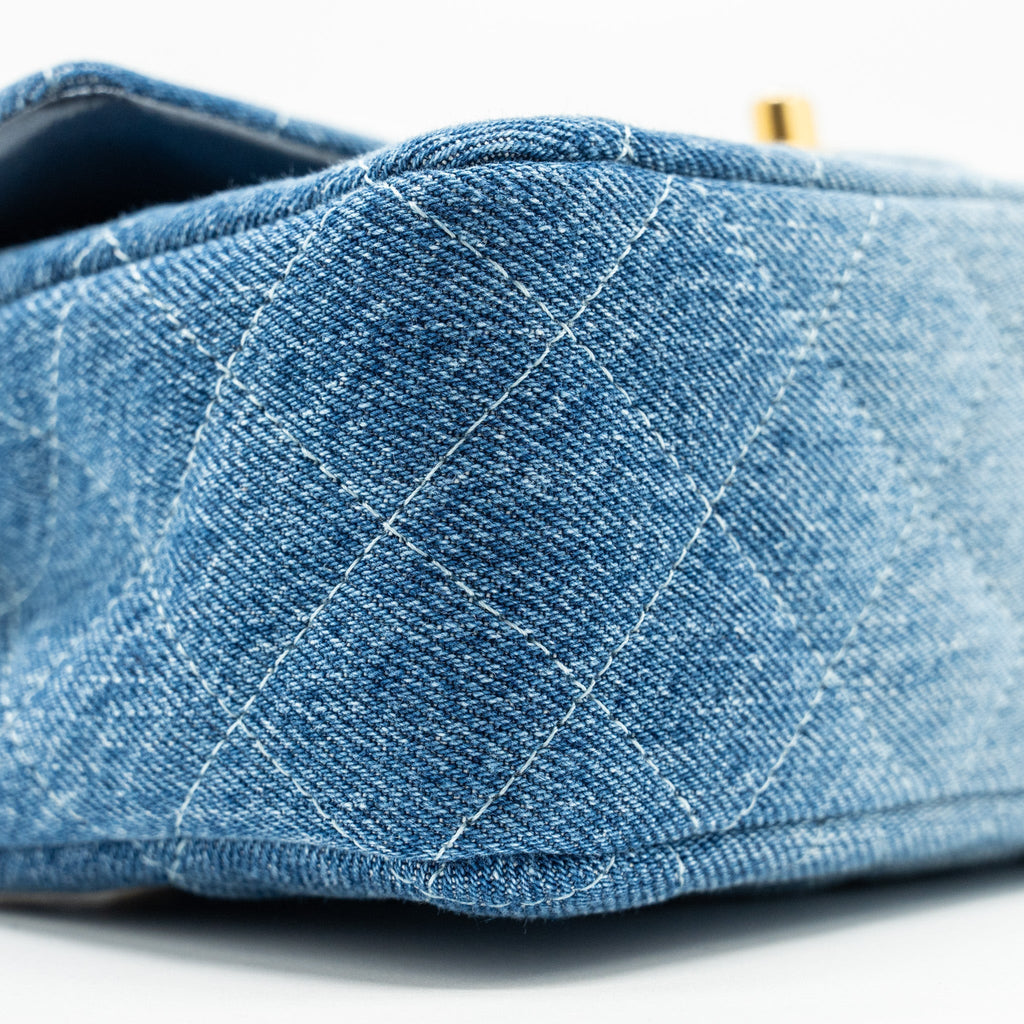 CHANEL 24S MINI RECTANGULAR FLAP BAG DENIM BLUE GHW (MICROCHIP)