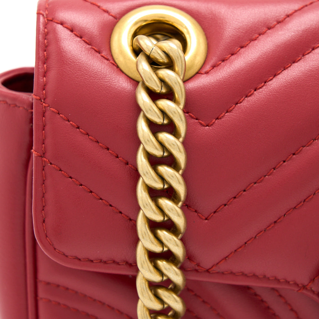 GUCCI MINI MARMONT CALFSKIN RED GHW