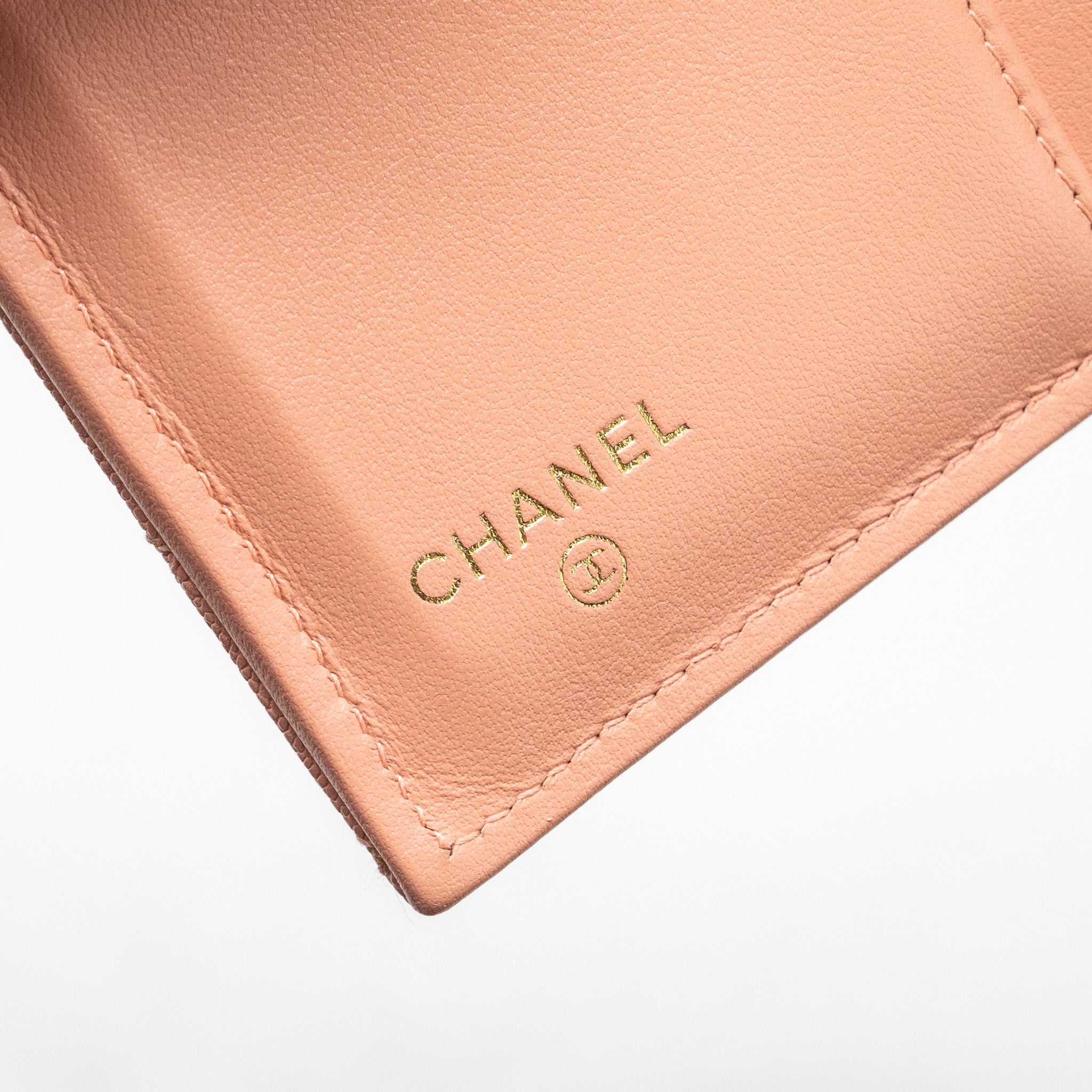 CHANEL BOY COMPACT WALLET CAVIAR PINK GHW