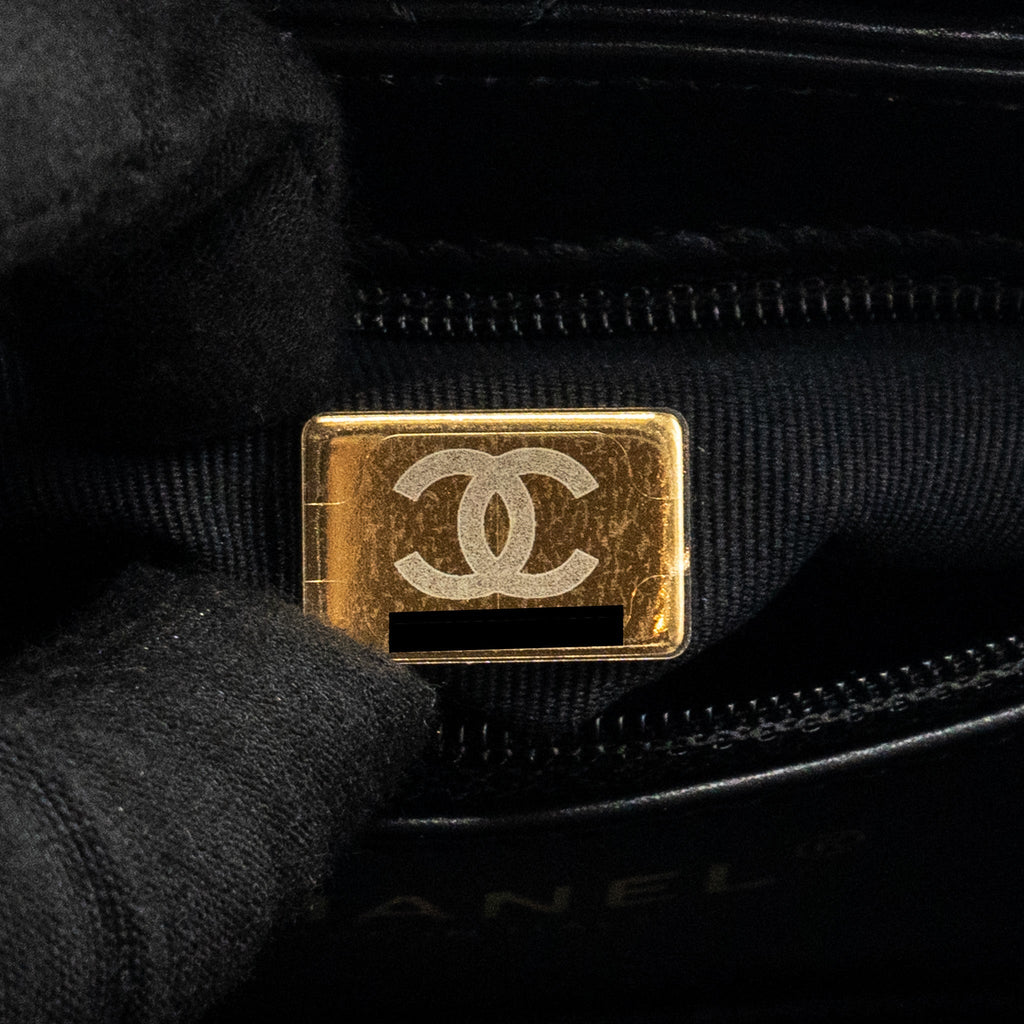 CHANEL 24A MINI SHOPPING TOTE/ MINI KELLY CALFSKIN BLACK GHW (MICROCHIP)