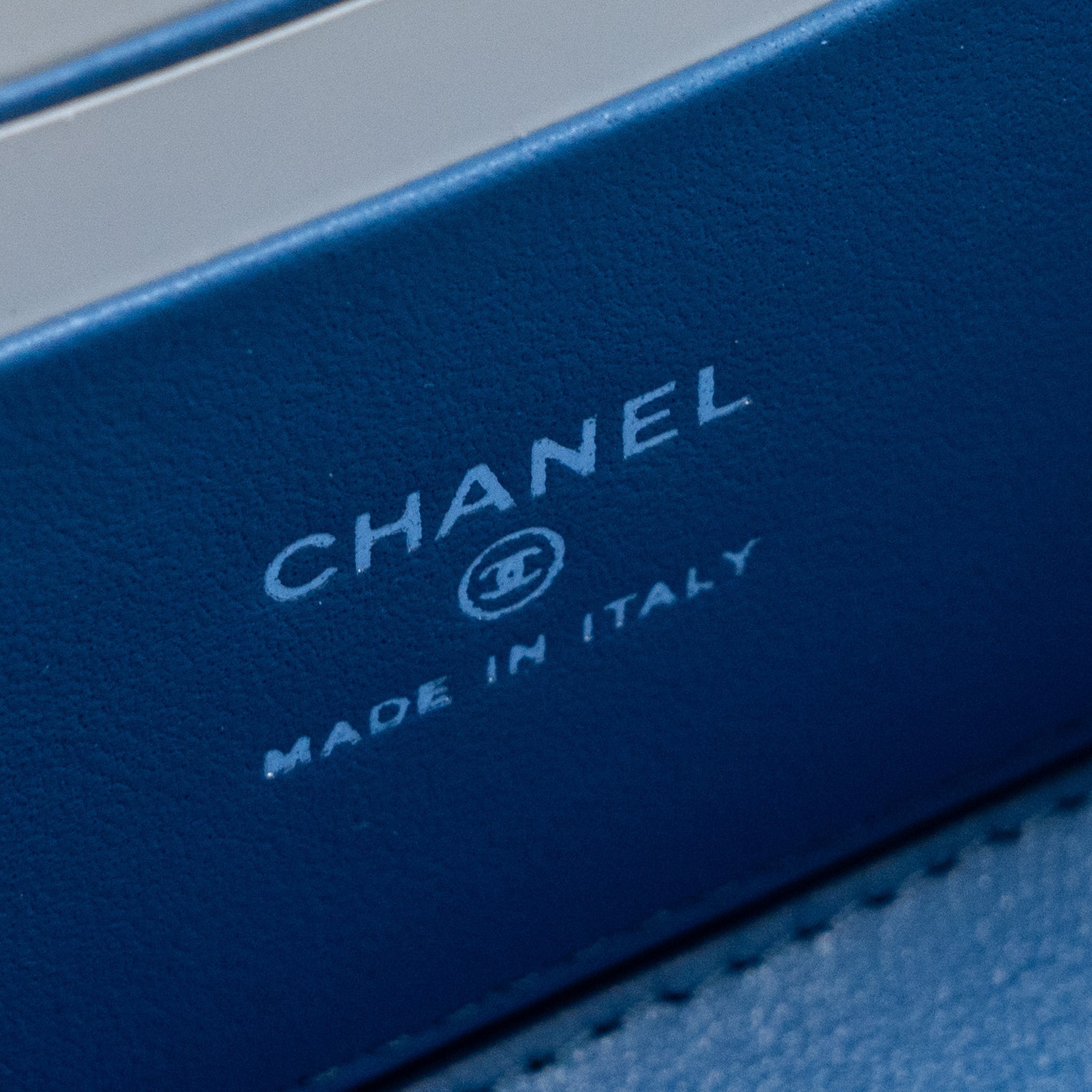 CHANEL COCO LOVE LONG VANITY CASE DENIM CAMELIA BLUE SHW (MICROCHIP)