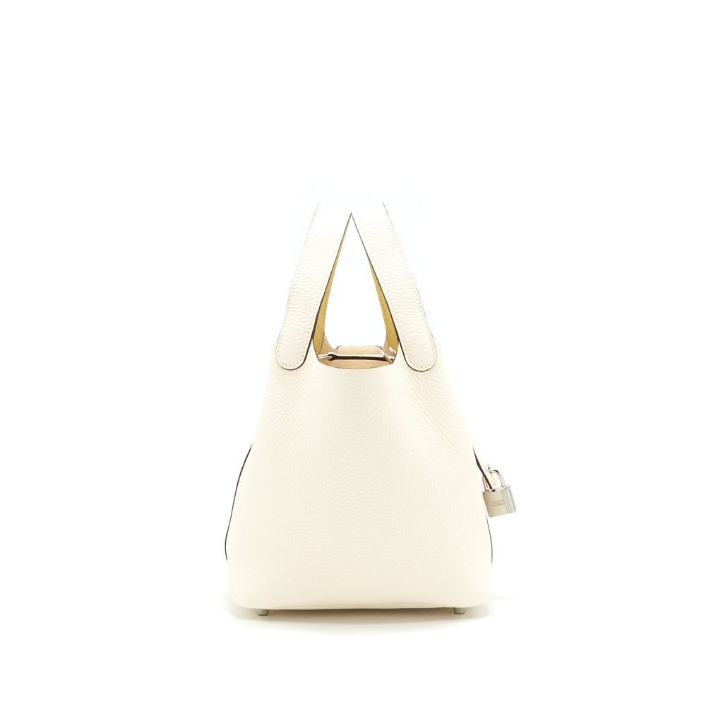 HERMES PICOTIN 18 LOCK BAG NATA/ JAUNE POUSSIN SHW