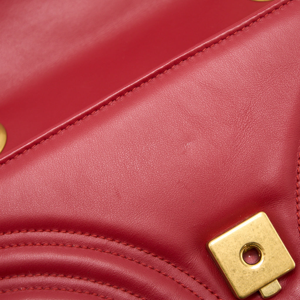 GUCCI MINI MARMONT CALFSKIN RED GHW