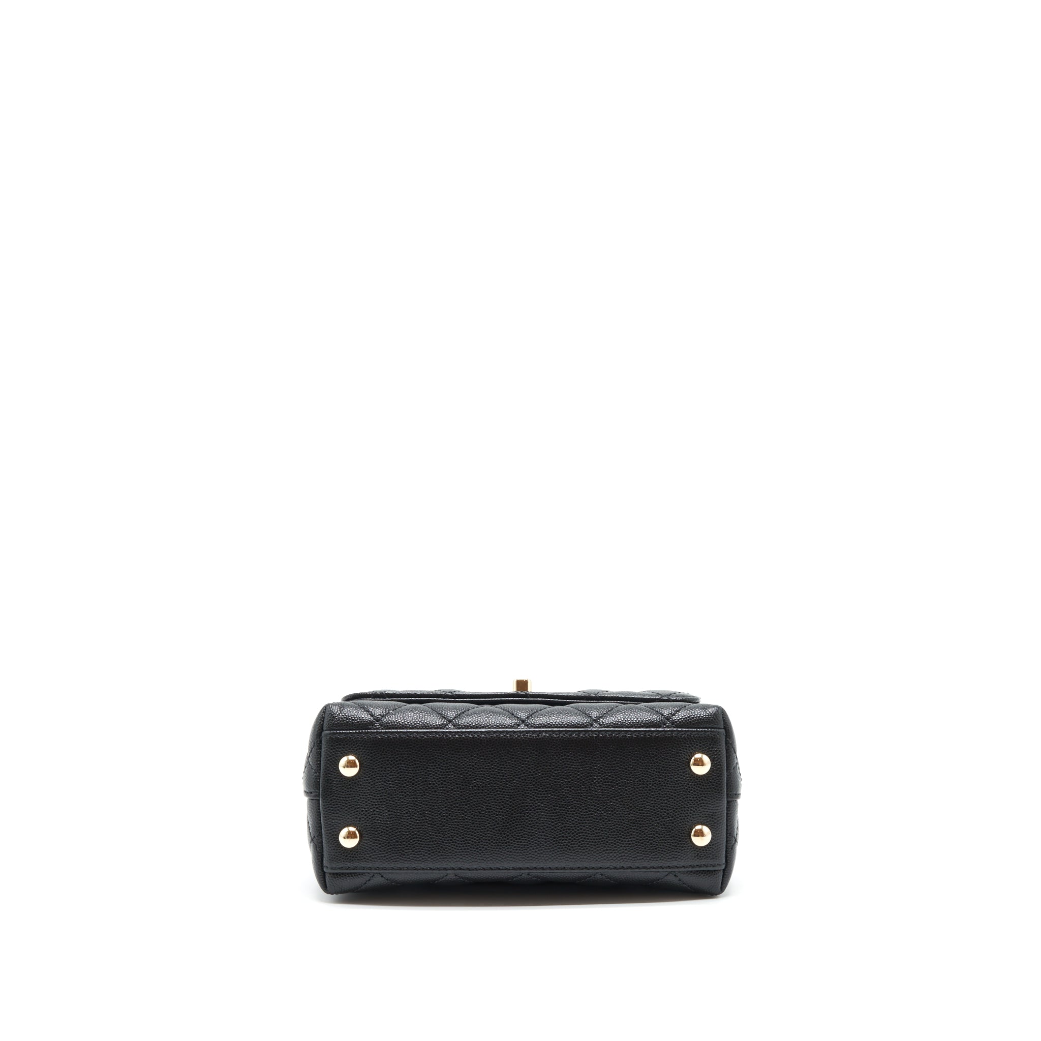 CHANEL MINI COCO HANDLE 20CM CAVIAR BLACK LGHW (MICROCHIP)