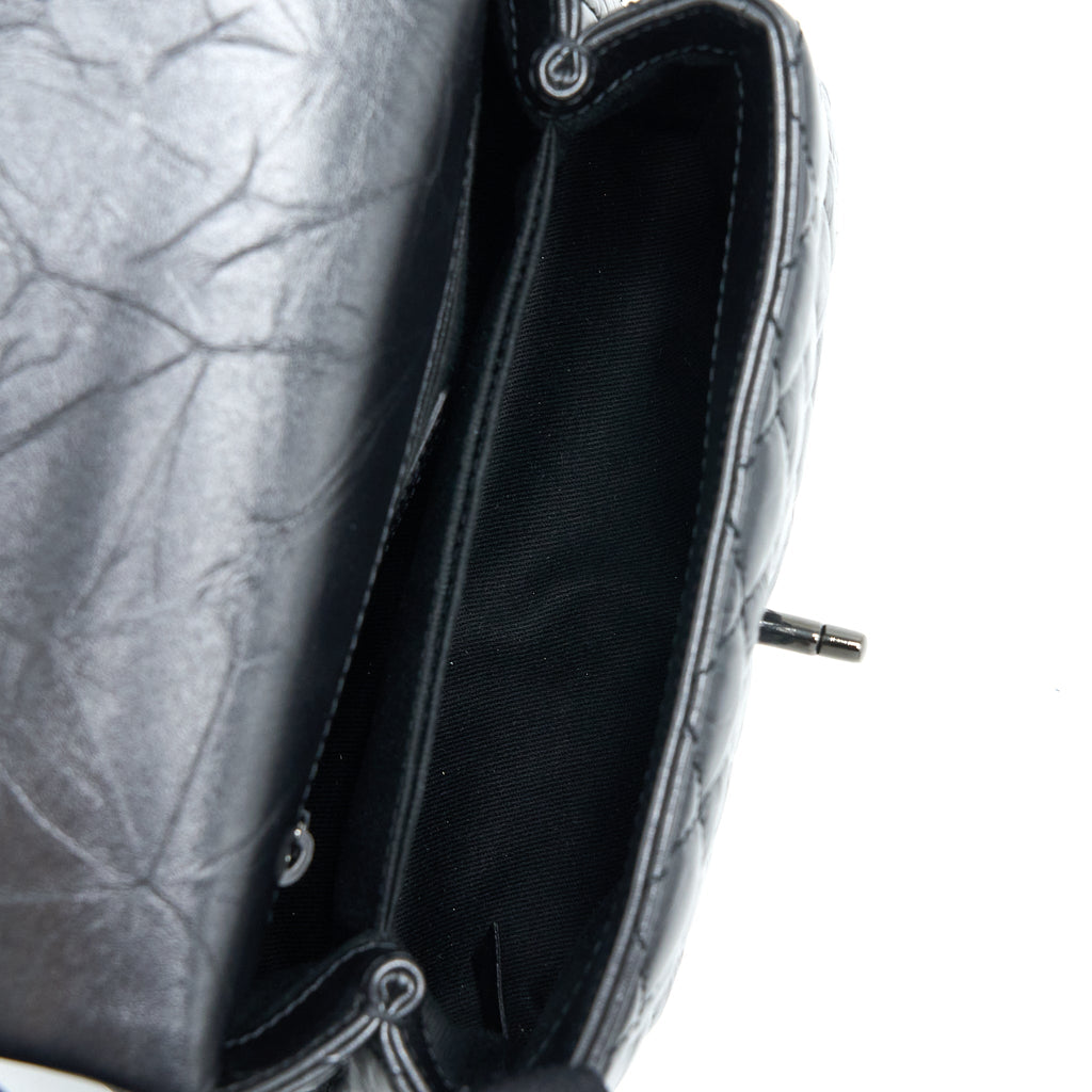 CHANEL SMALL COCO HANDLE AGED CALFSKIN SO BLACK WITH BLACK HARDWARE