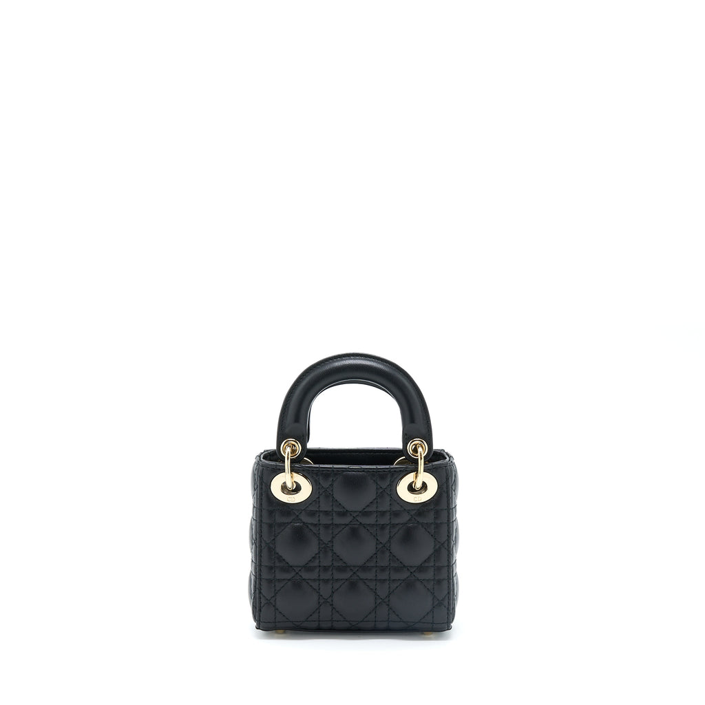 DIOR MICRO LADY DIOR LAMBSKIN BLACK GHW