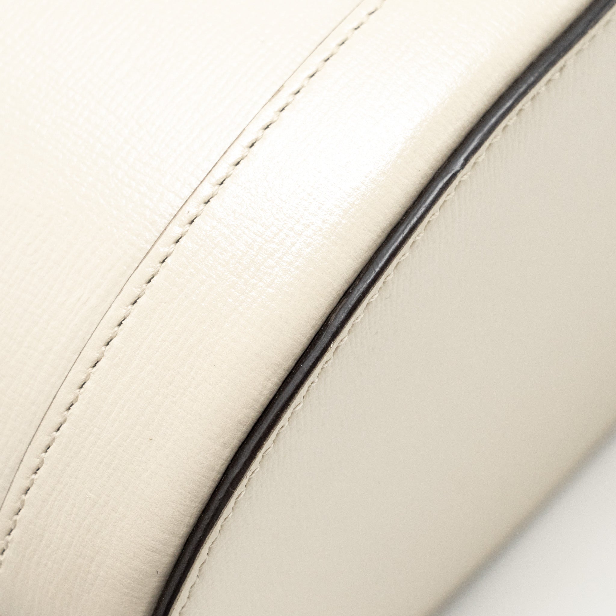 GUCCI 1955 HORSEBIT BUCKET TOTE BAG CALFSKIN WHITE GHW