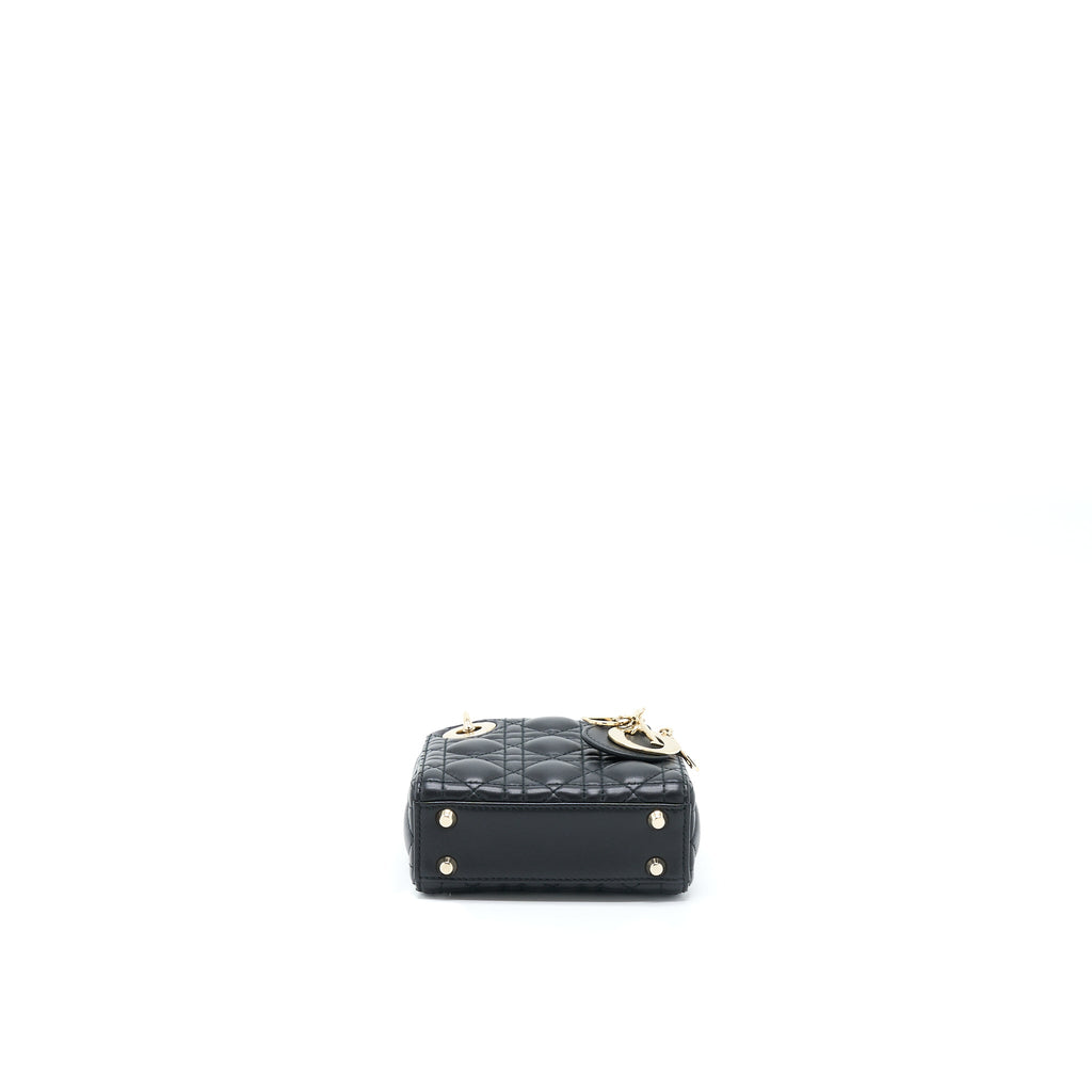 DIOR MICRO LADY DIOR LAMBSKIN BLACK GHW