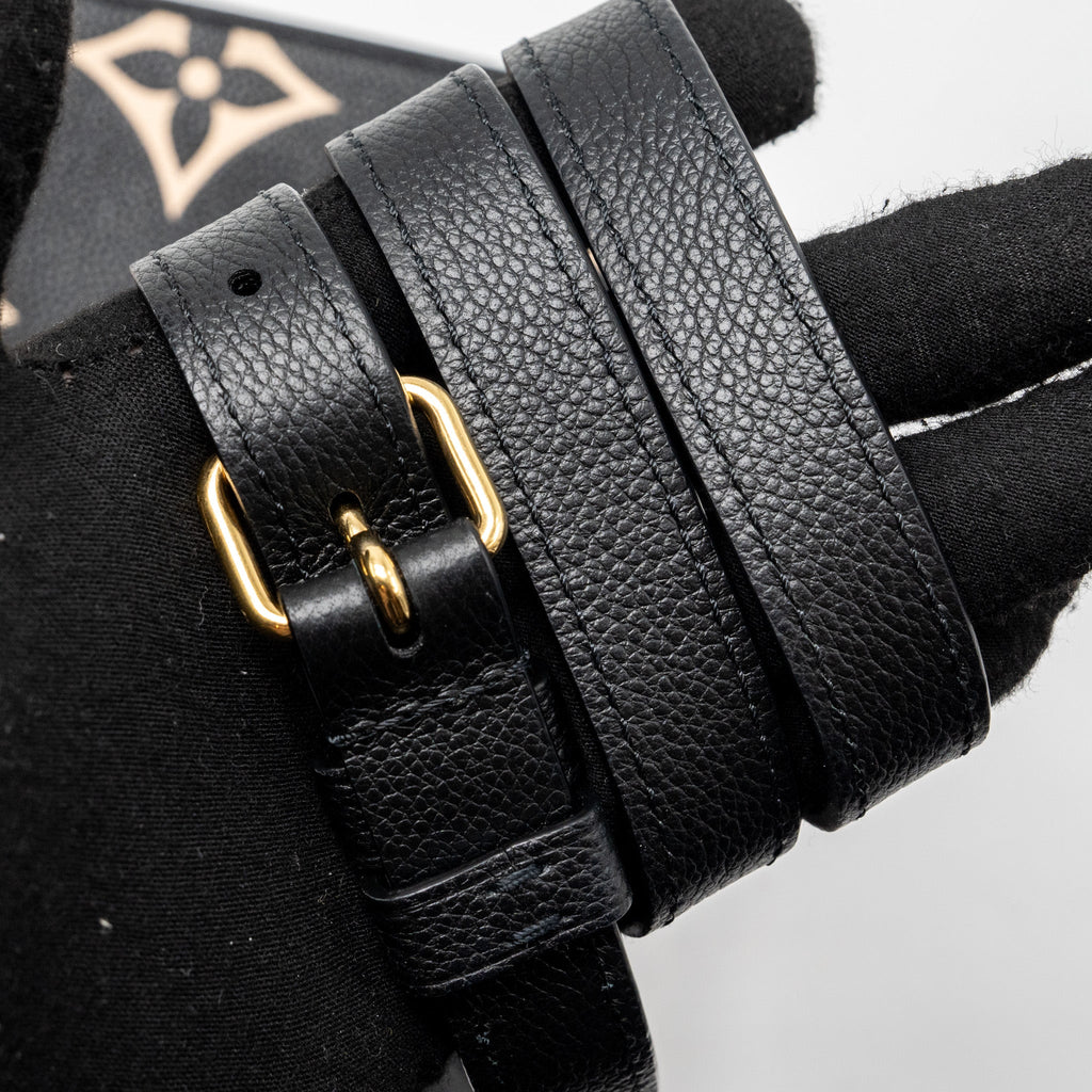 LOUIS VUITTON ONTHEGO PM BICOLOUR MONOGRAM EMPREINTE BLACK/BEIGE GHW