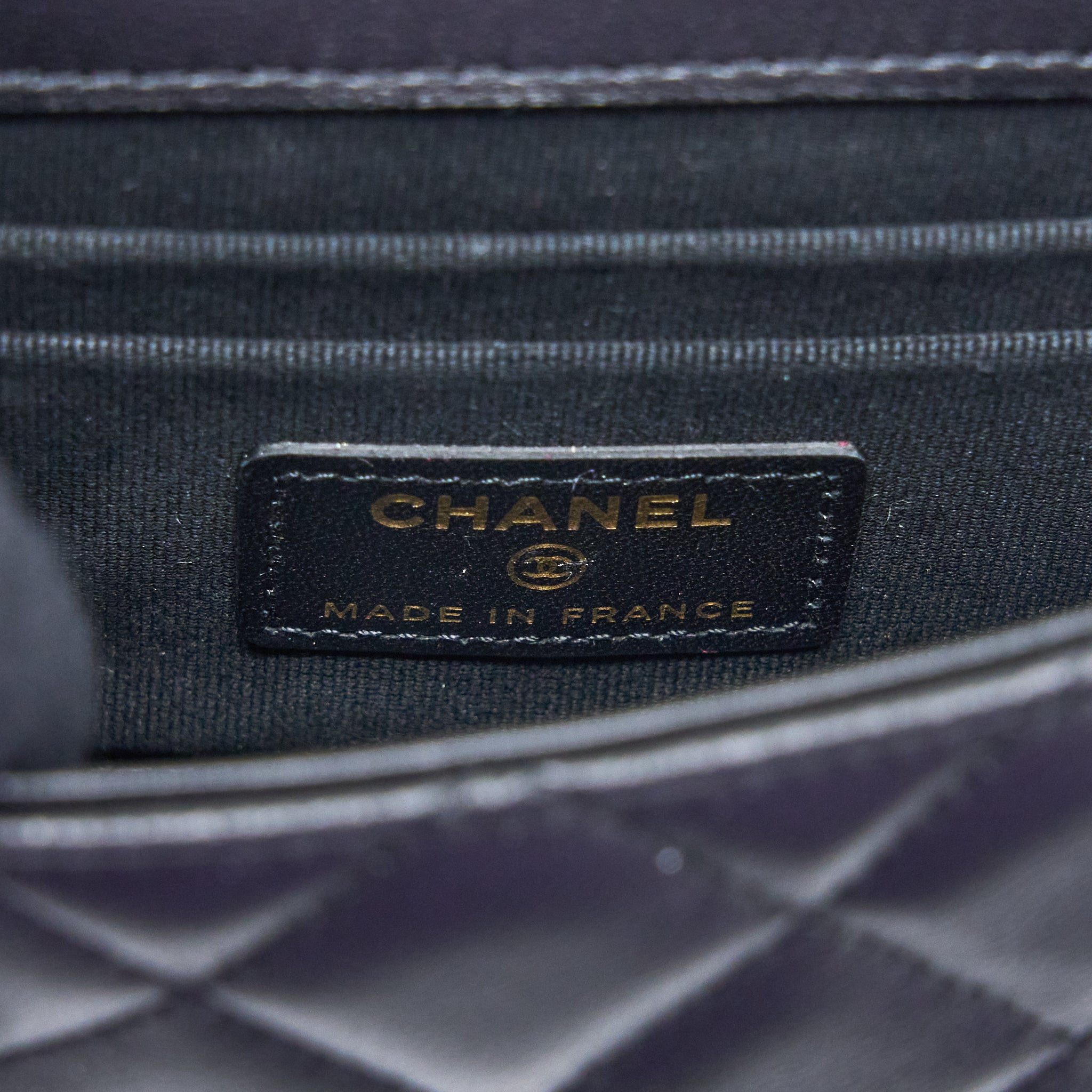 CHANEL TOP HANDLE MINI FLAP CHAIN BAG LAMBSKIN BLACK LGHW