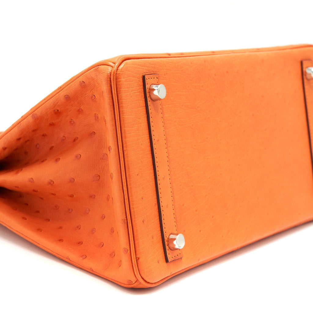 HERMES BIRKIN 30 OSTRICH TANGERINE SHW