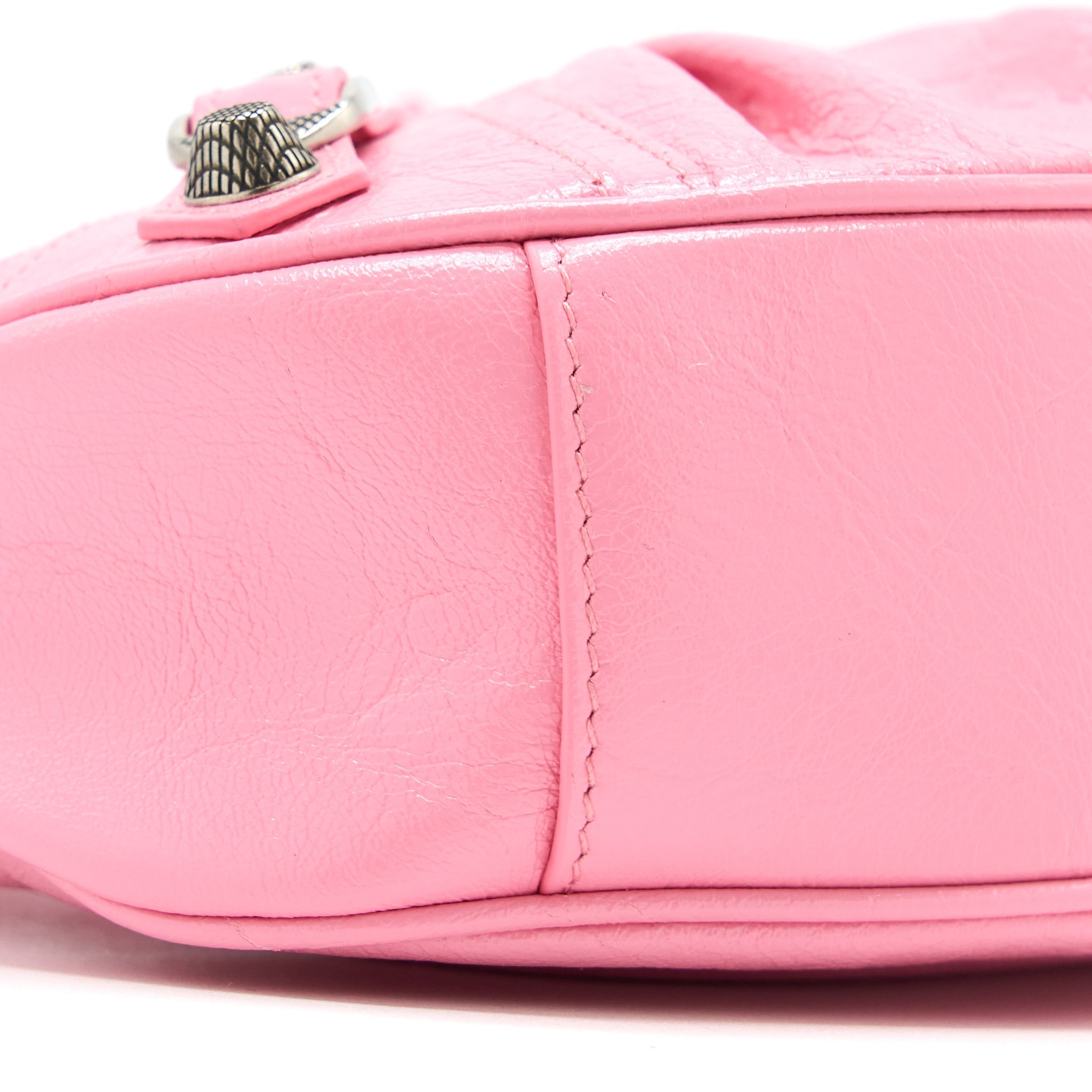 BALENCIAGA LE CAGOLE XS SHOULDER BAG CALFSKIN PINK AGED-SILVER HARDWARE