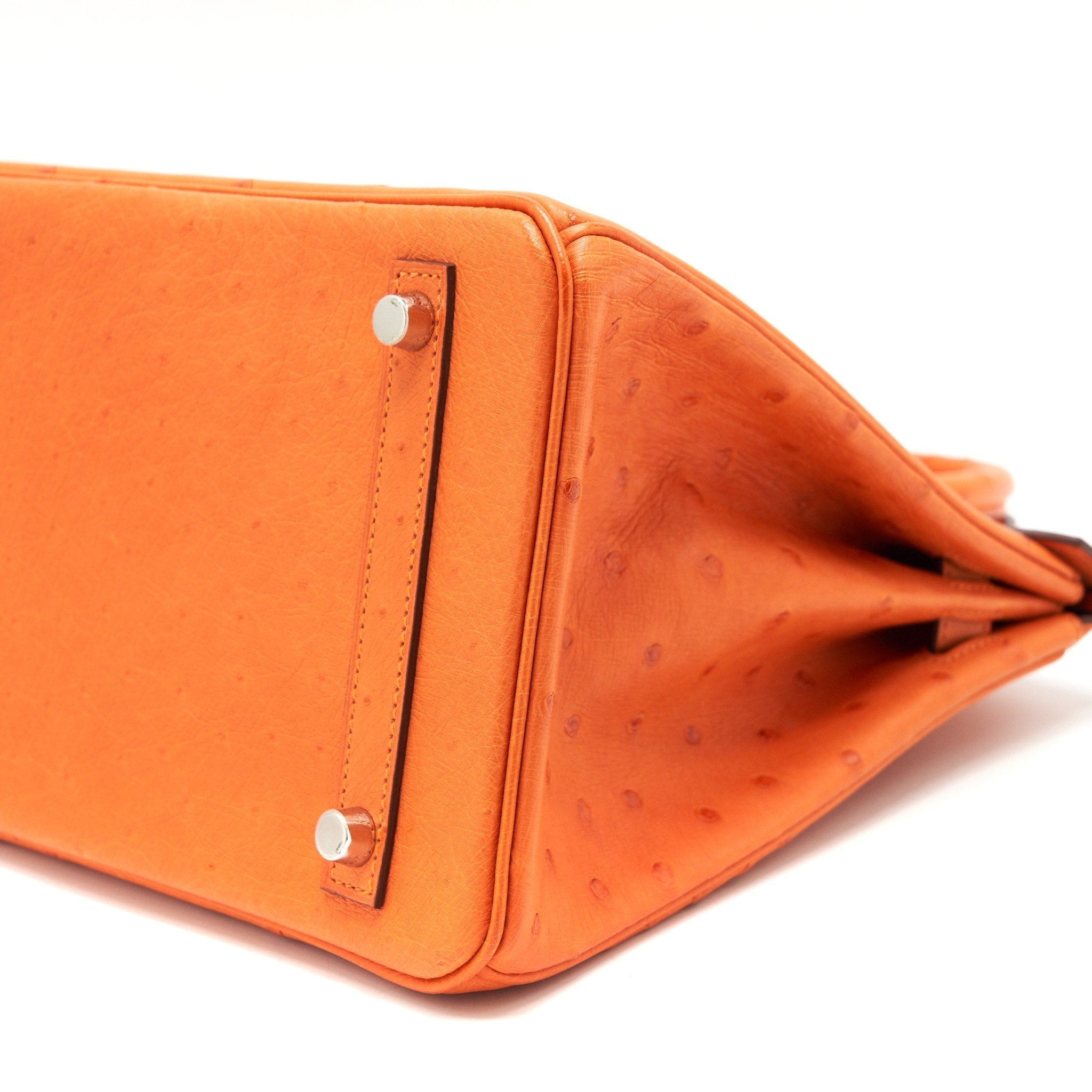 HERMES BIRKIN 30 OSTRICH TANGERINE SHW