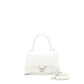 BALENCIAGA HOURGLASS S CROC EMBOSSED CALFSKIN WHITE SHW