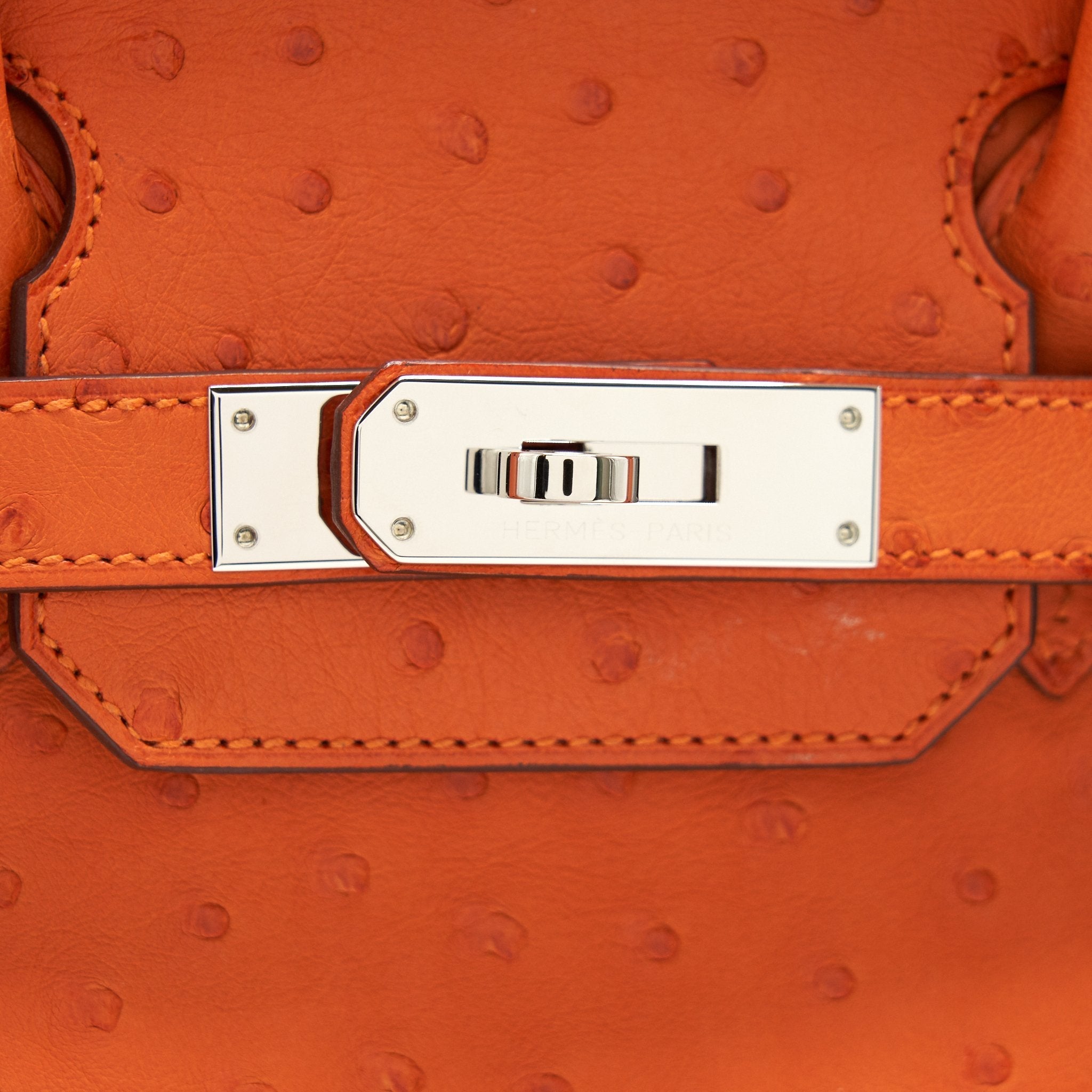 HERMES BIRKIN 30 OSTRICH TANGERINE SHW
