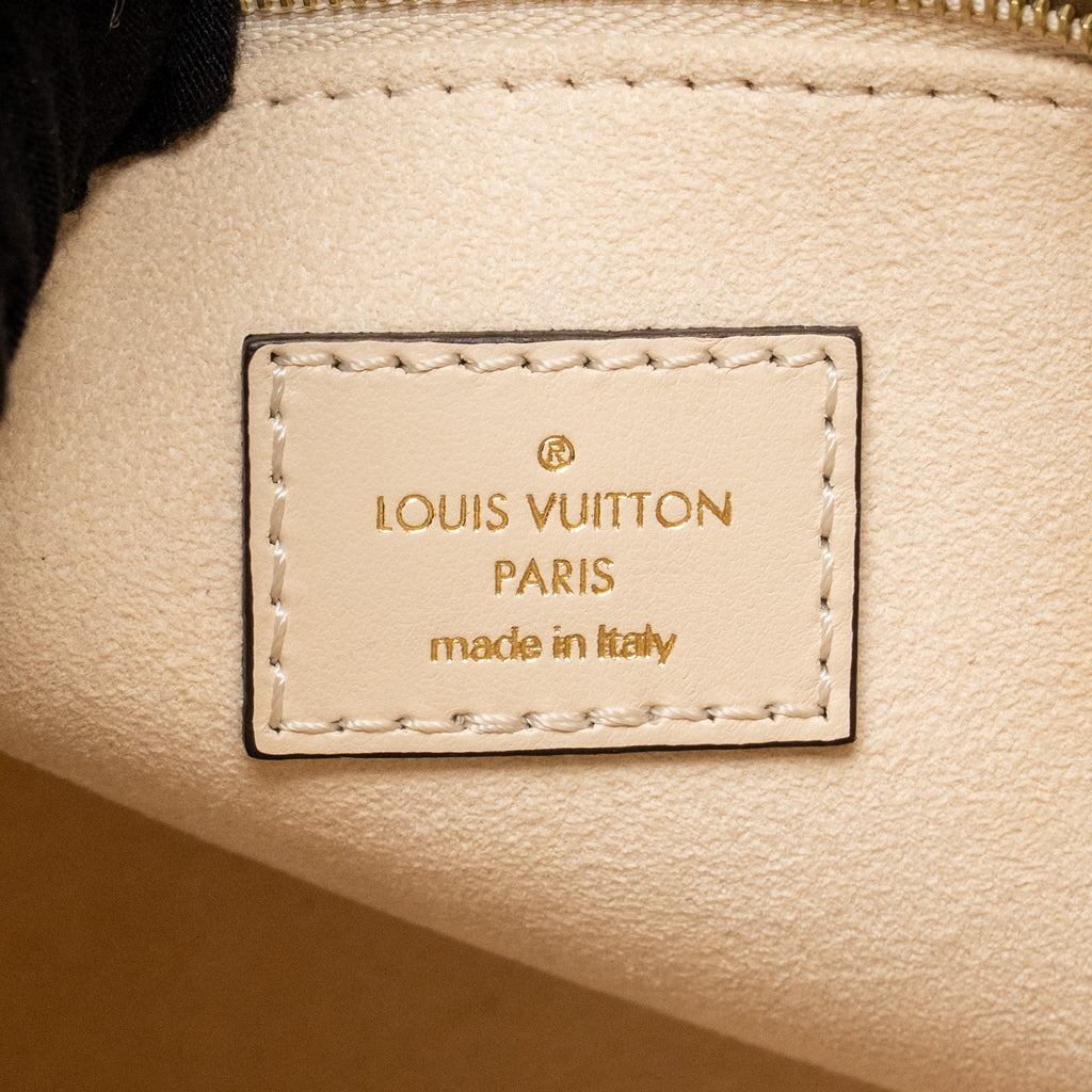 LOUIS VUITTON ONTHEGO PM MONOGRAM EMPREINTE LEATHER CREME GHW