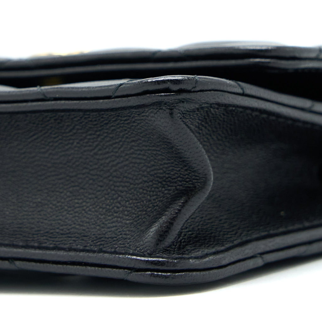 CHANEL JEWEL HOOK CARDHOLDER LAMBSKIN BLACK GHW