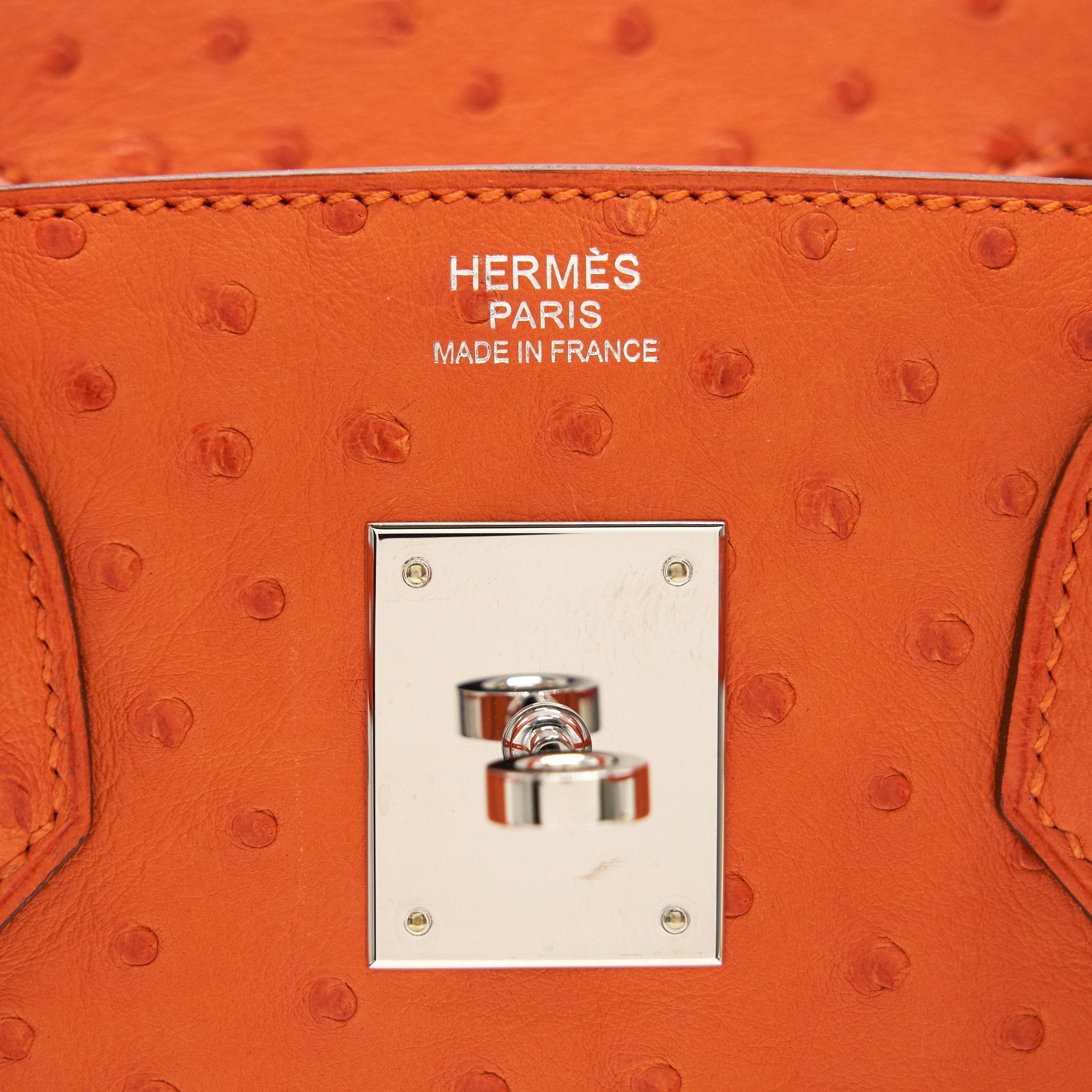 HERMES BIRKIN 30 OSTRICH TANGERINE SHW