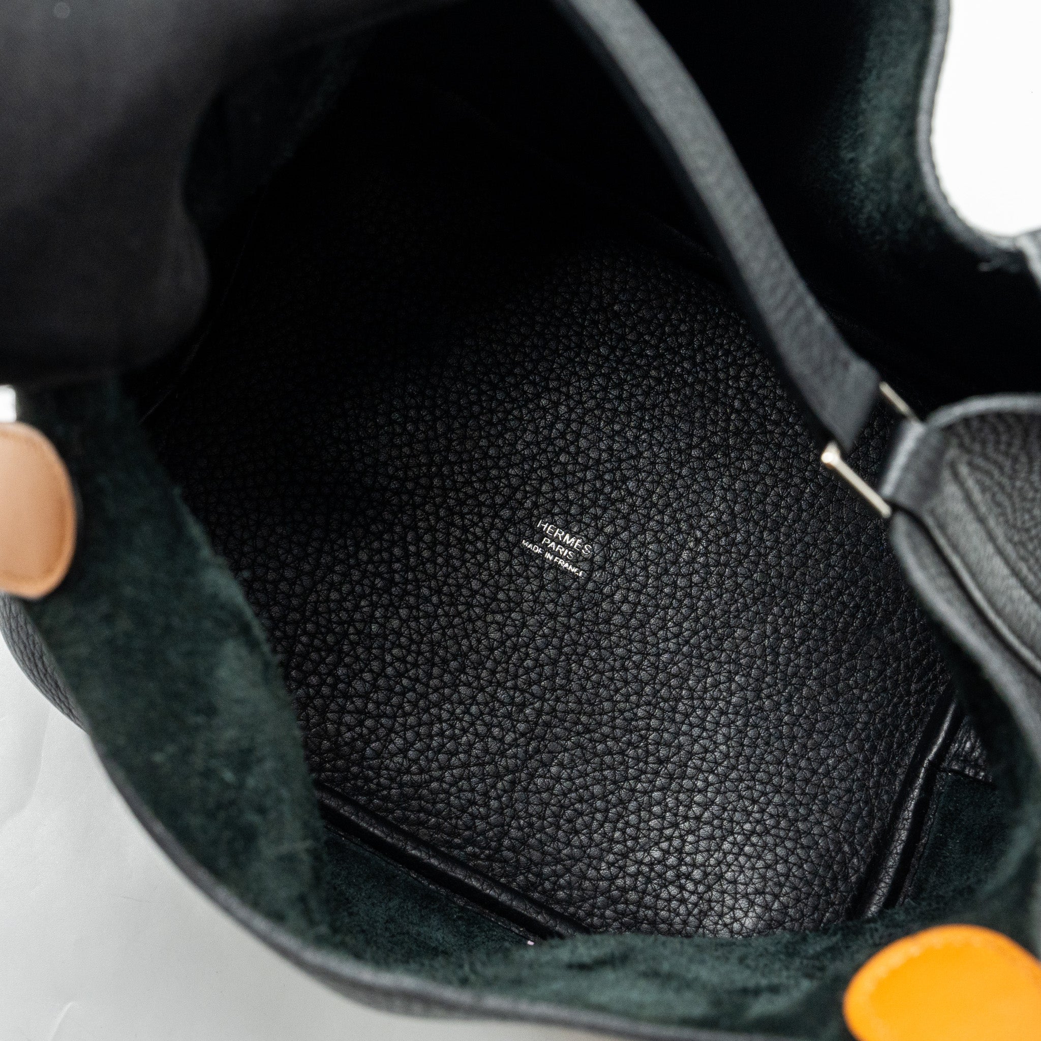 HERMES PICOTIN 22 CLEMENCE BLACK / CARAMEL SHW