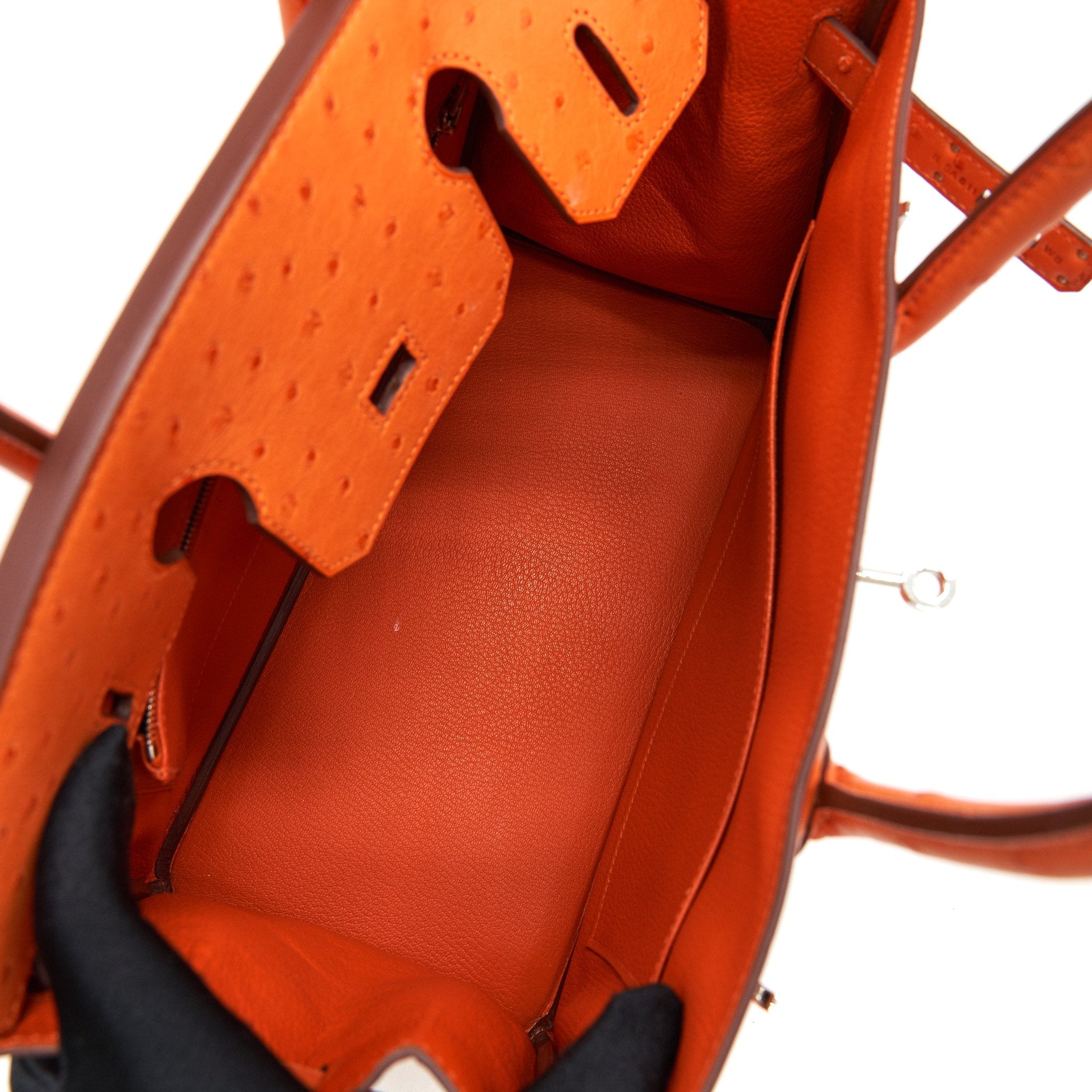 HERMES BIRKIN 30 OSTRICH TANGERINE SHW