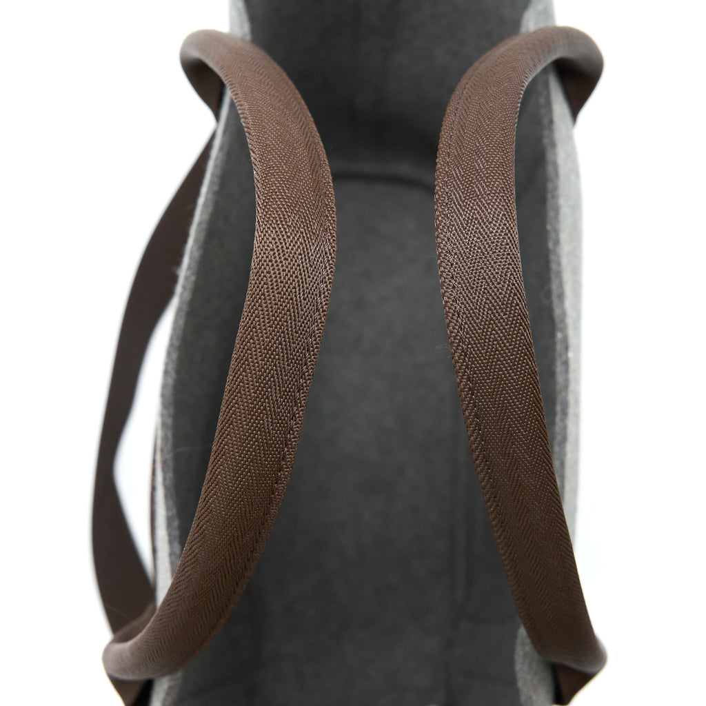 HERMES SAC DE PANSAGE GROOM 2WAY TOTE SHOULDER BAG WOOL/FABRIC GREY SHW