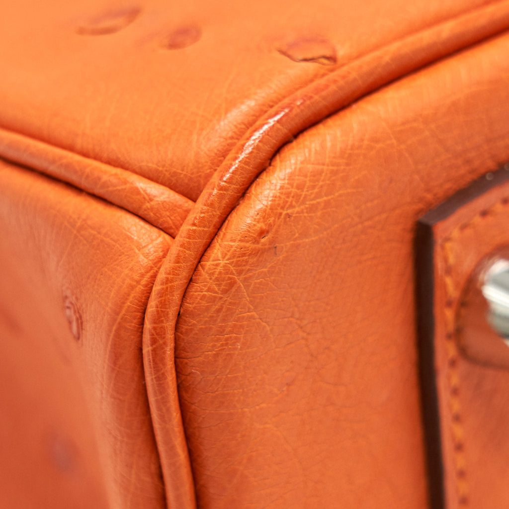 HERMES BIRKIN 30 OSTRICH TANGERINE SHW