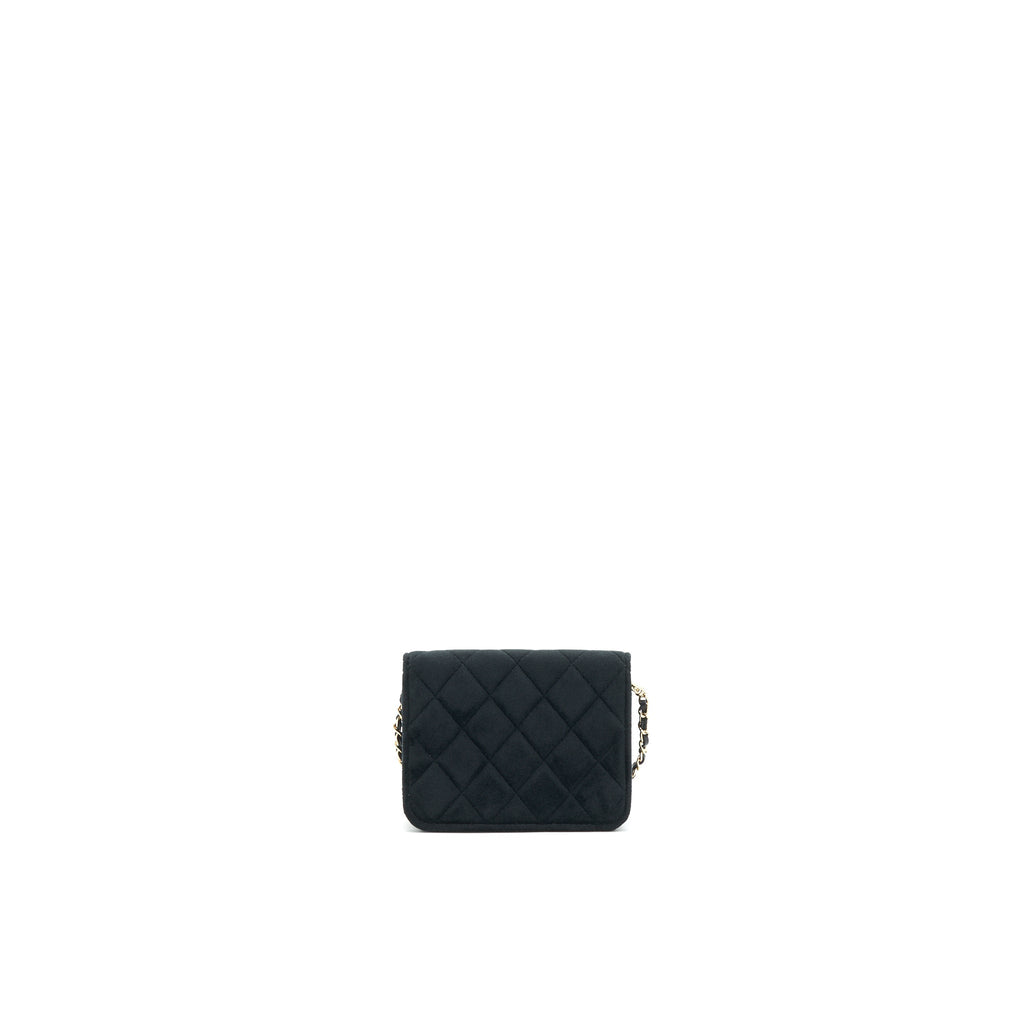 CHANEL VELVET PEARL CRUSH MINI BELT BAG BLACK WITH LGHW